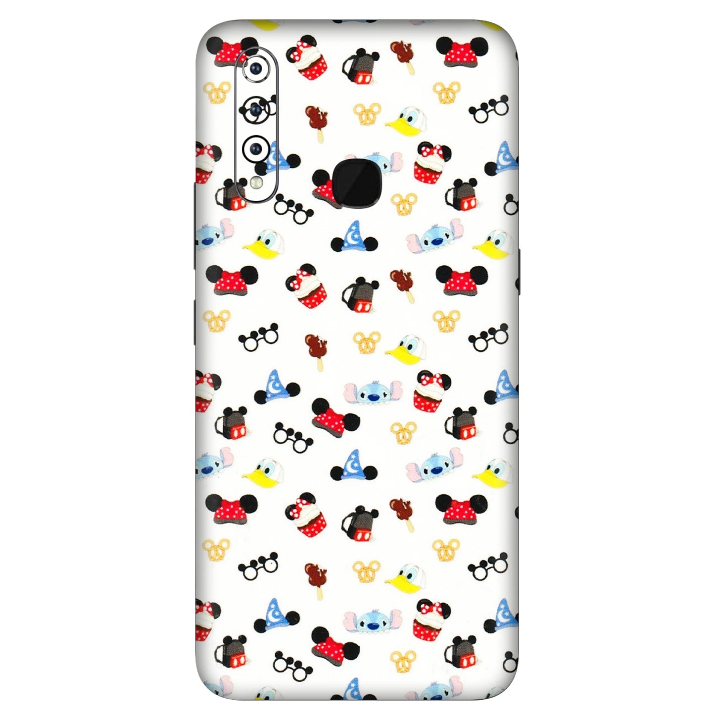 VIVO Z/V/X/T/U/S Series Phone Skins (All Models) - Minnie Mouse & Donald Doodles s - 3D Embossed Finish (L-194) Vivo Z1 Pro