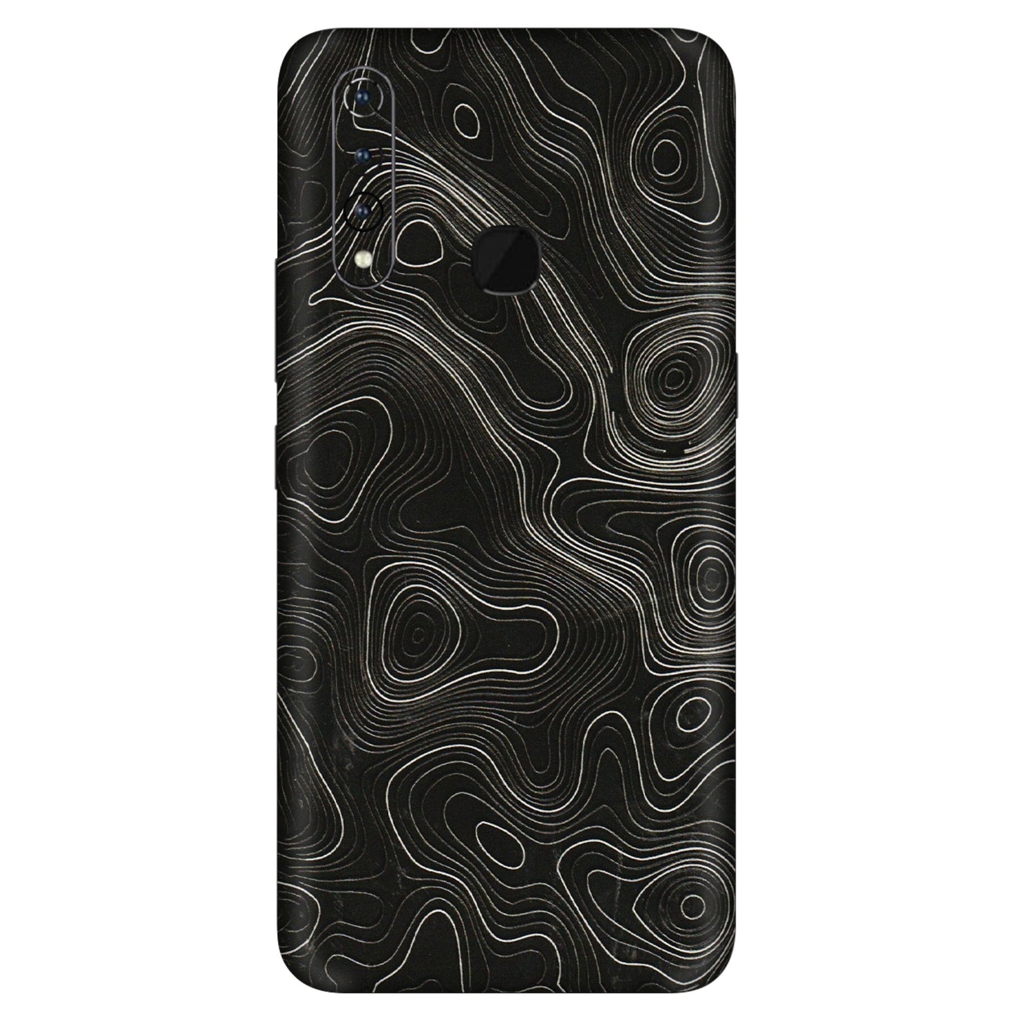 VIVO Z/V/X/T/U/S Series Phone Skins (All Models) - Black Swirl - 3D Embossed Finish (L-196) Vivo Z1 Pro