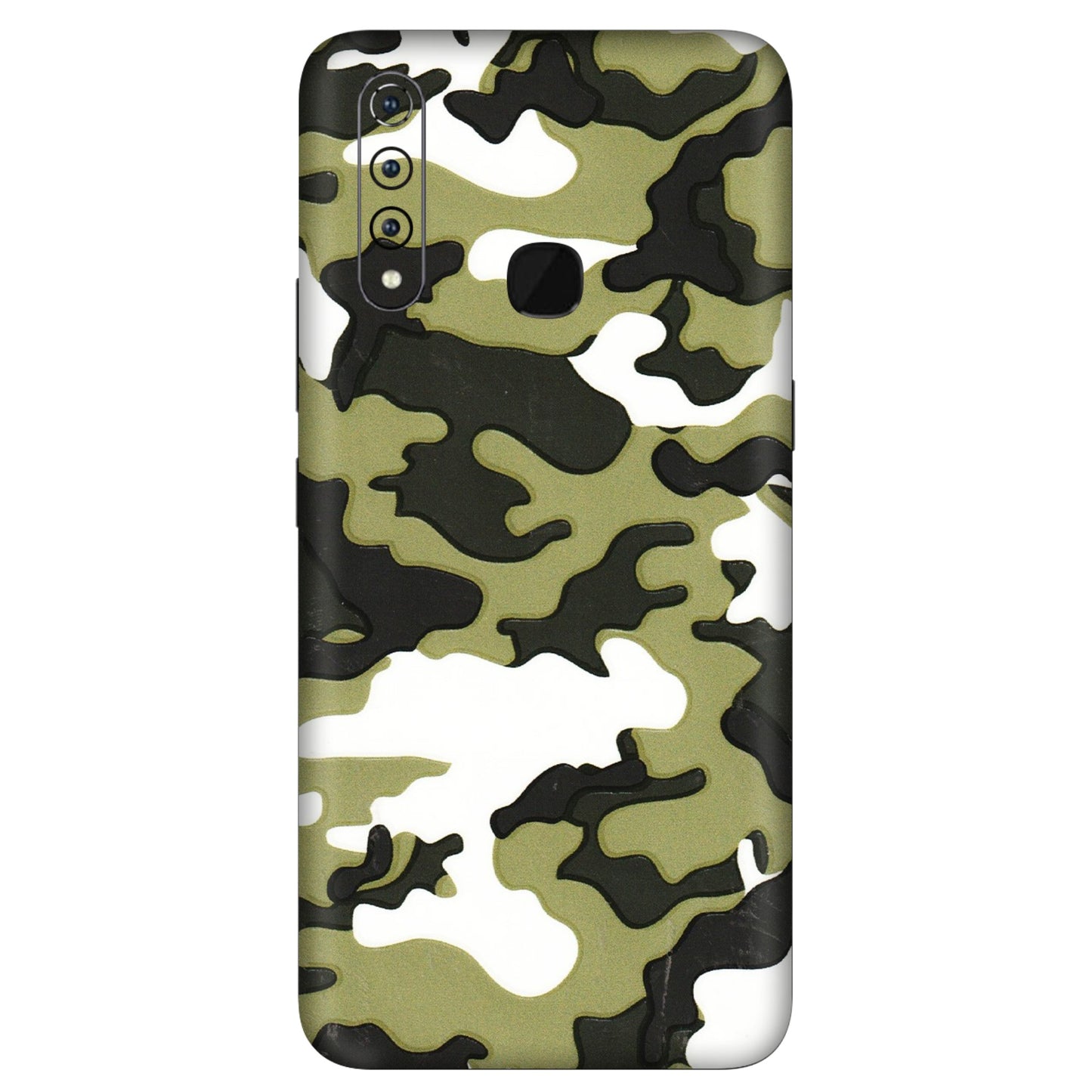 VIVO Z/V/X/T/U/S Series Phone Skins (All Models) - Camouflages White And Green - 3D Embossed Finish (L-243) Vivo Z1 Pro