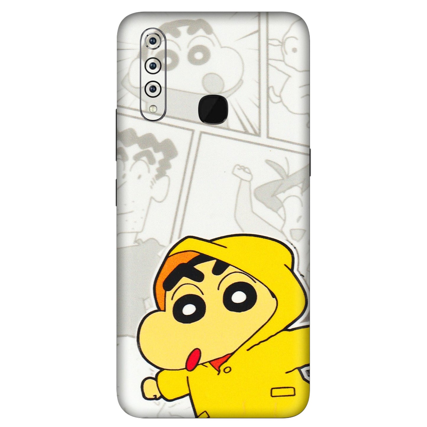 VIVO Z/V/X/T/U/S Series Phone Skins (All Models) - Yellow Shinchan Comic - 3D Embossed Finish (L-246) Vivo Z1 Pro