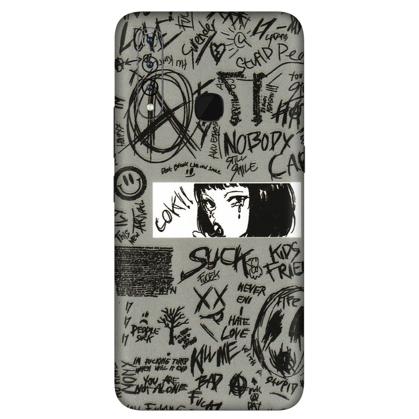VIVO Z/V/X/T/U/S Series Phone Skins (All Models) - Never Have Love Anime - 3D Embossed Finish (L-260) Vivo Z1 Pro