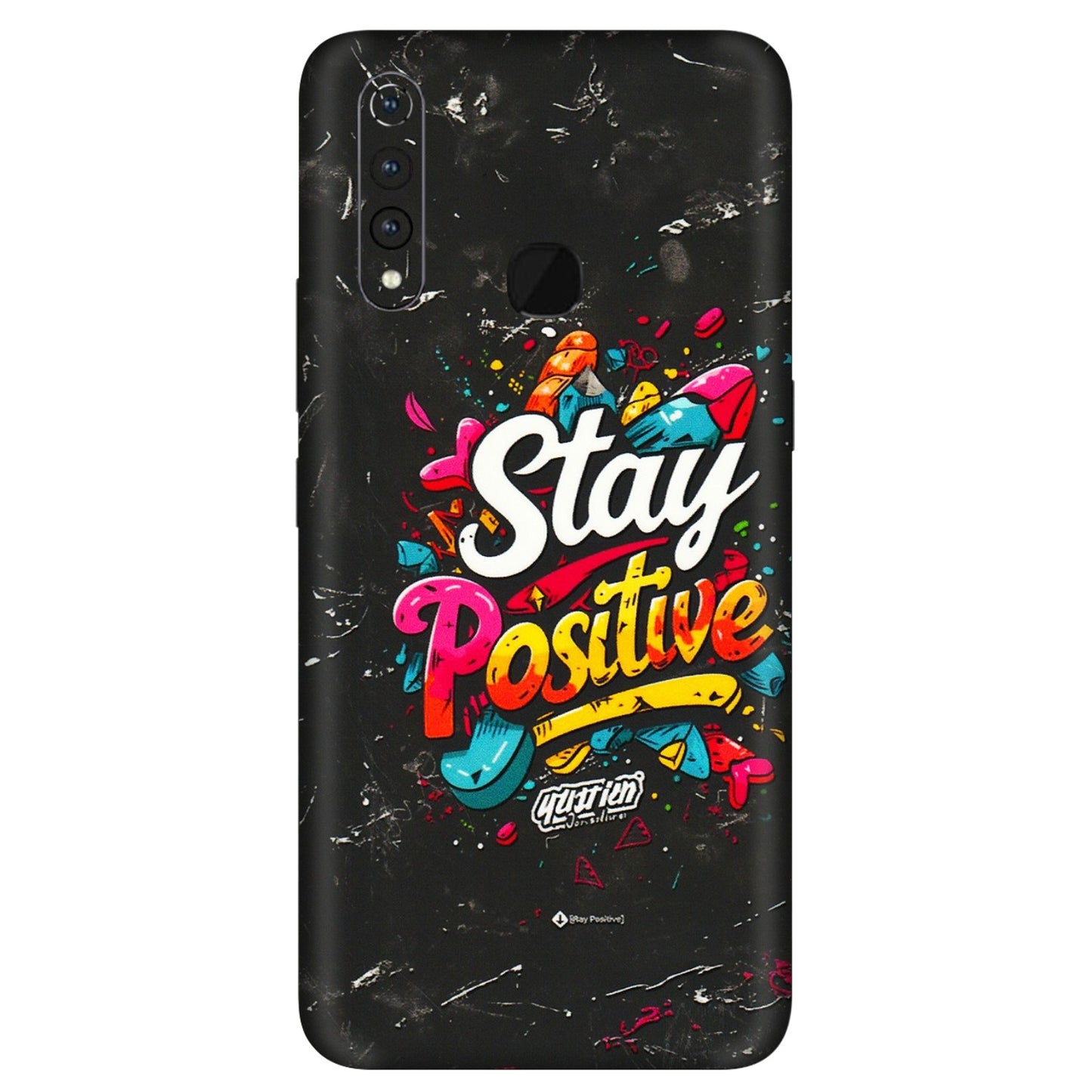 VIVO Z/V/X/T/U/S Series Phone Skins (All Models) - Stay Positive Black - 3D Embossed Finish (L-31) Vivo Z1 Pro