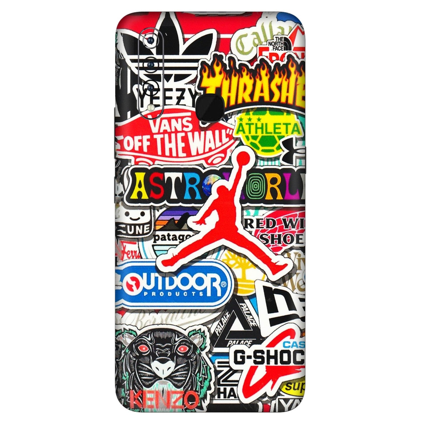 VIVO Z/V/X/T/U/S Series Phone Skins (All Models) - Multi Brands Sticker Graffiti - 3D Embossed Finish (L-37) Vivo Z1 Pro