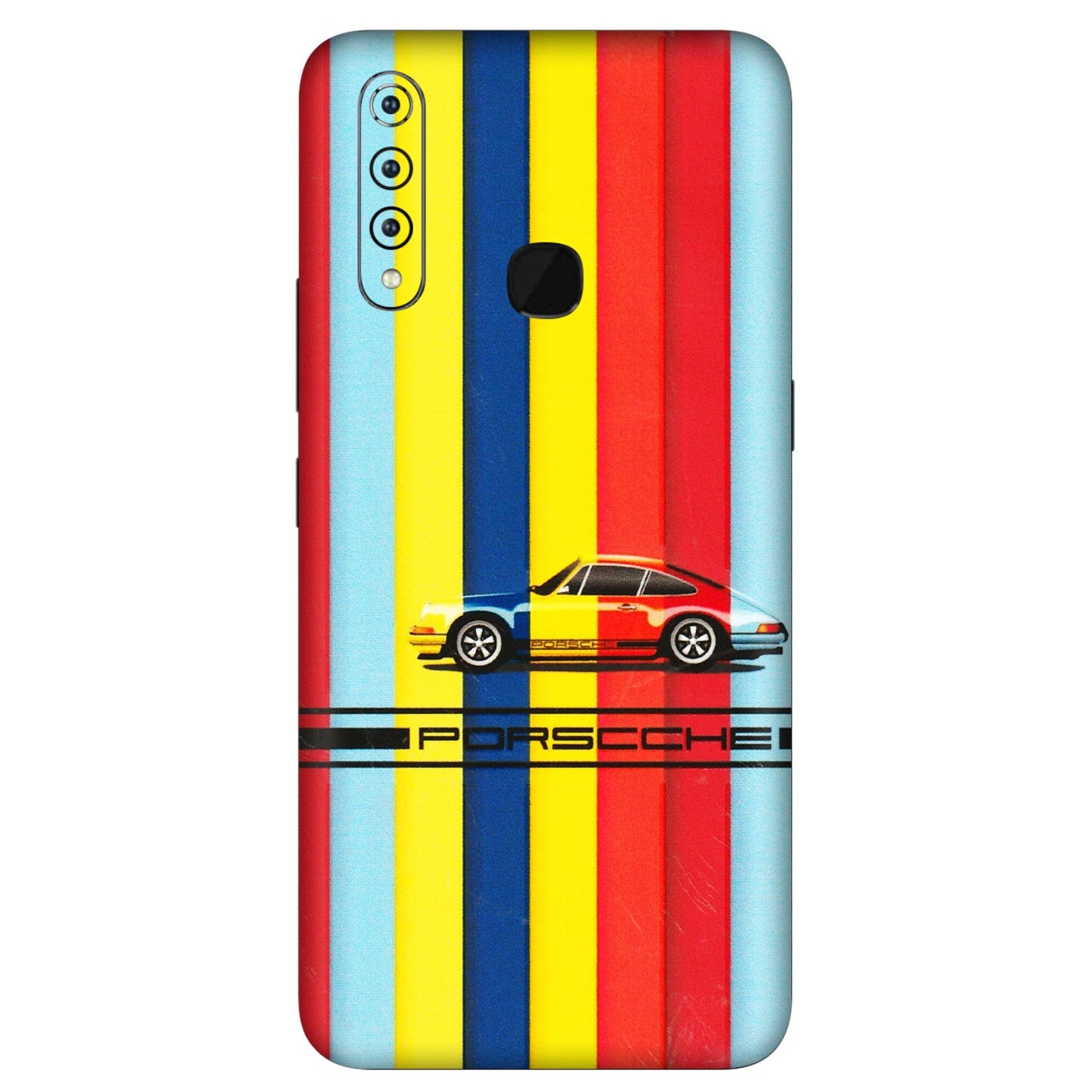 VIVO Z/V/X/T/U/S Series Phone Skins (All Models) - Multicolour Porche - 3D Embossed Finish (L-39) Vivo Z1 Pro