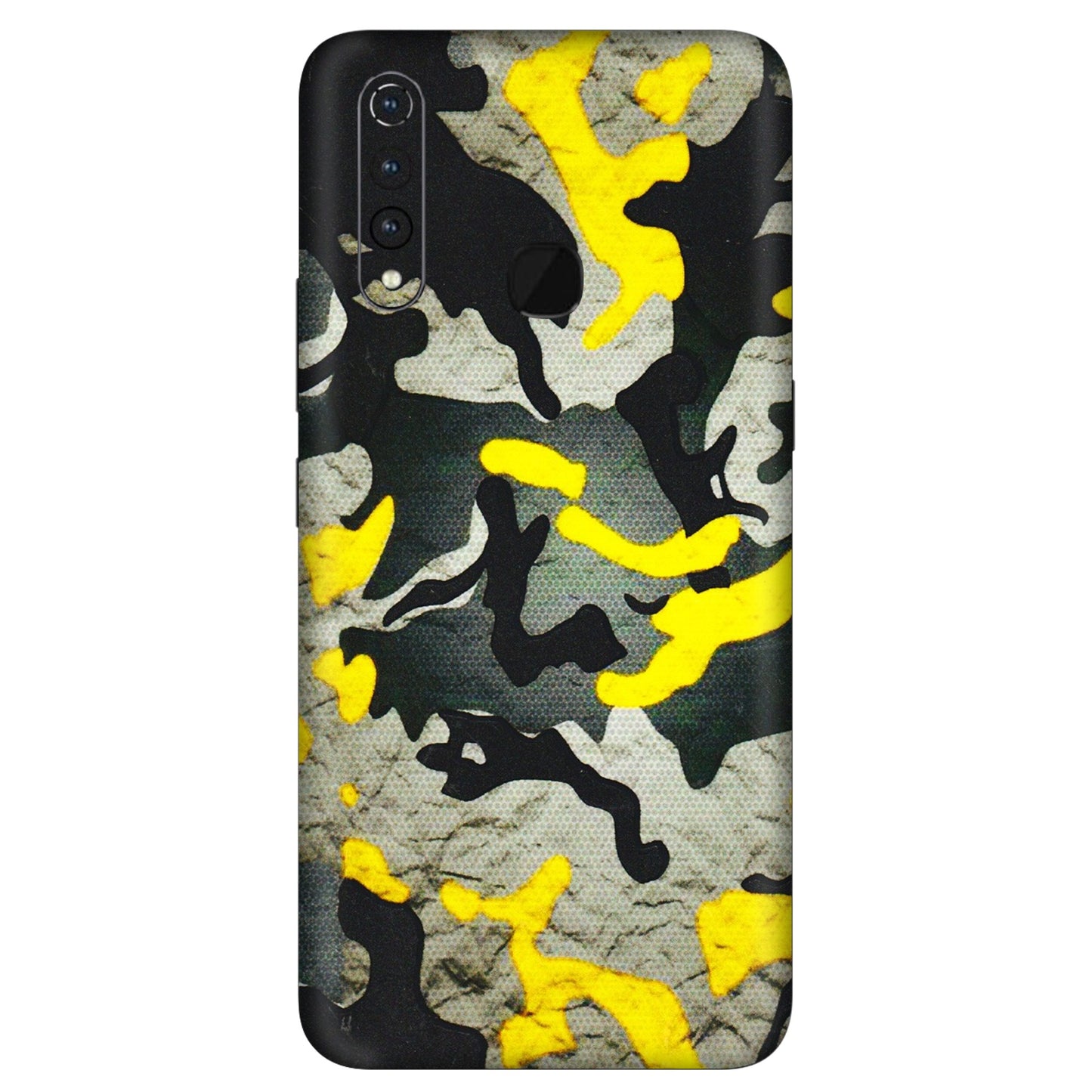 VIVO Z/V/X/T/U/S Series Phone Skins (All Models) - Yellow Camouflage - 3D Embossed Finish (L-61) Vivo Z1 Pro
