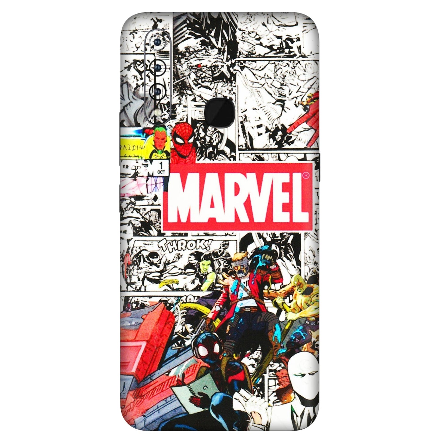 VIVO Z/V/X/T/U/S Series Phone Skins (All Models) - Marvel Colorful Comic - 3D Embossed Finish (L-64) Vivo Z1 Pro