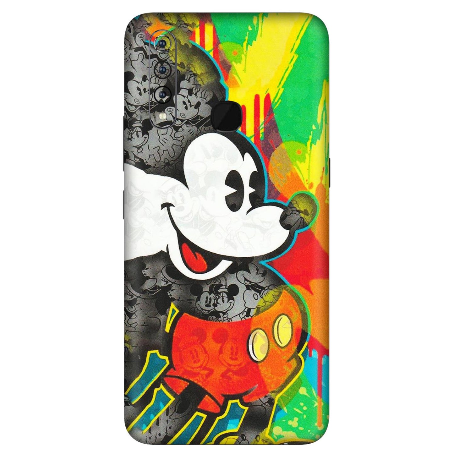 VIVO Z/V/X/T/U/S Series Phone Skins (All Models) - Multiple Mickey With Colourful Texture - Matte Finish (M-84) Vivo Z1 Pro