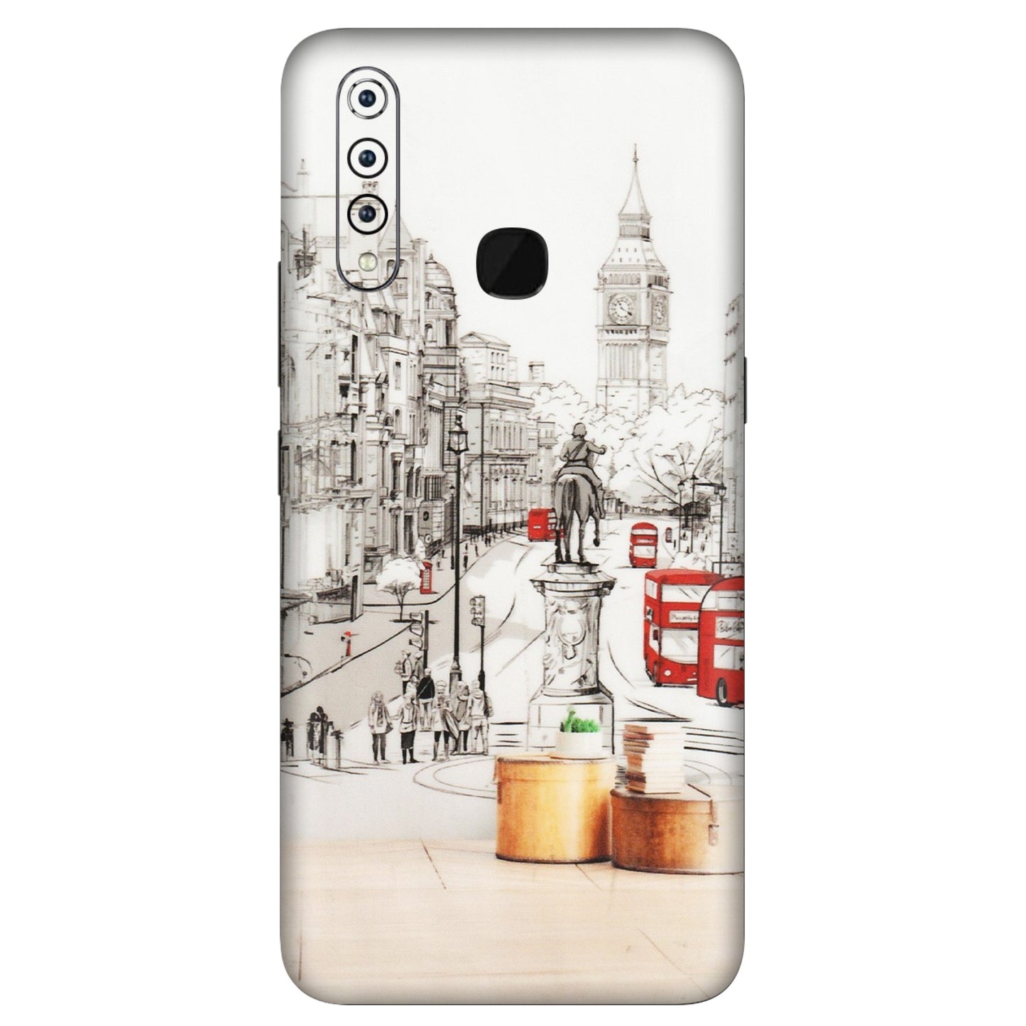 VIVO Z/V/X/T/U/S Series Phone Skins (All Models) - London Street - Transparent Finish (T-02) Vivo Z1 Pro