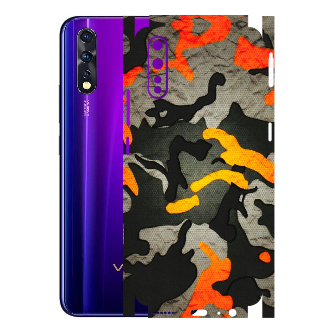 VIVO Z/V/X/T/U/S Series Phone Skins (All Models) - Orange Camouflage - 3D Embossed Finish (L-204) Vivo Z1 X