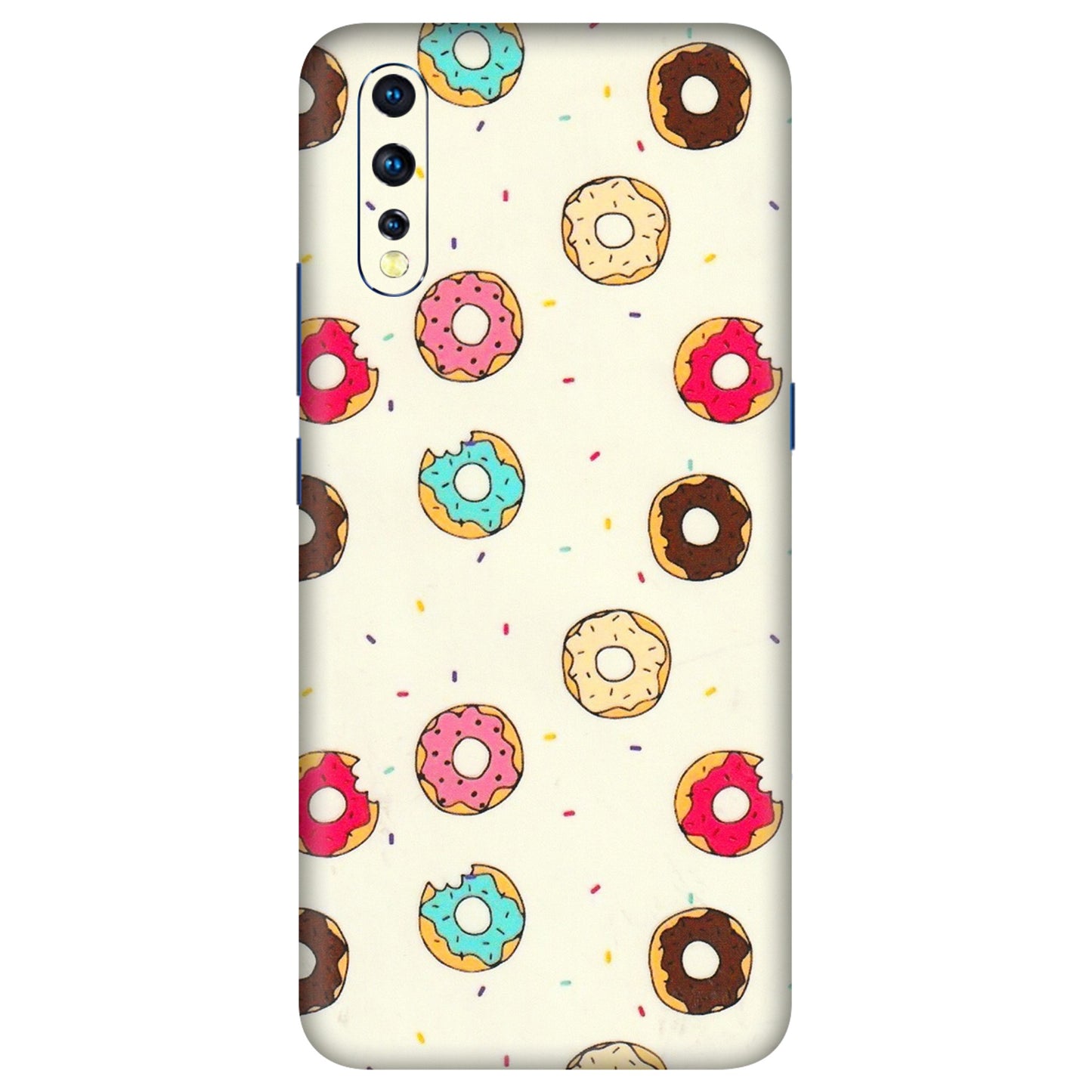 VIVO Z/V/X/T/U/S Series Phone Skins (All Models) - Mini Donuts Doodle Art - 3D Embossed Finish (L-122) Vivo Z1 X