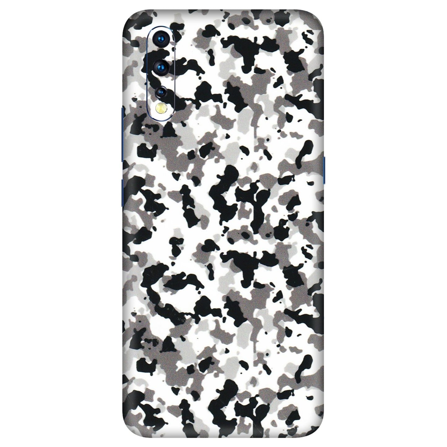 VIVO Z/V/X/T/U/S Series Phone Skins (All Models) - White Black Camouflage - 3D Embossed Finish (L-18) Vivo Z1 X
