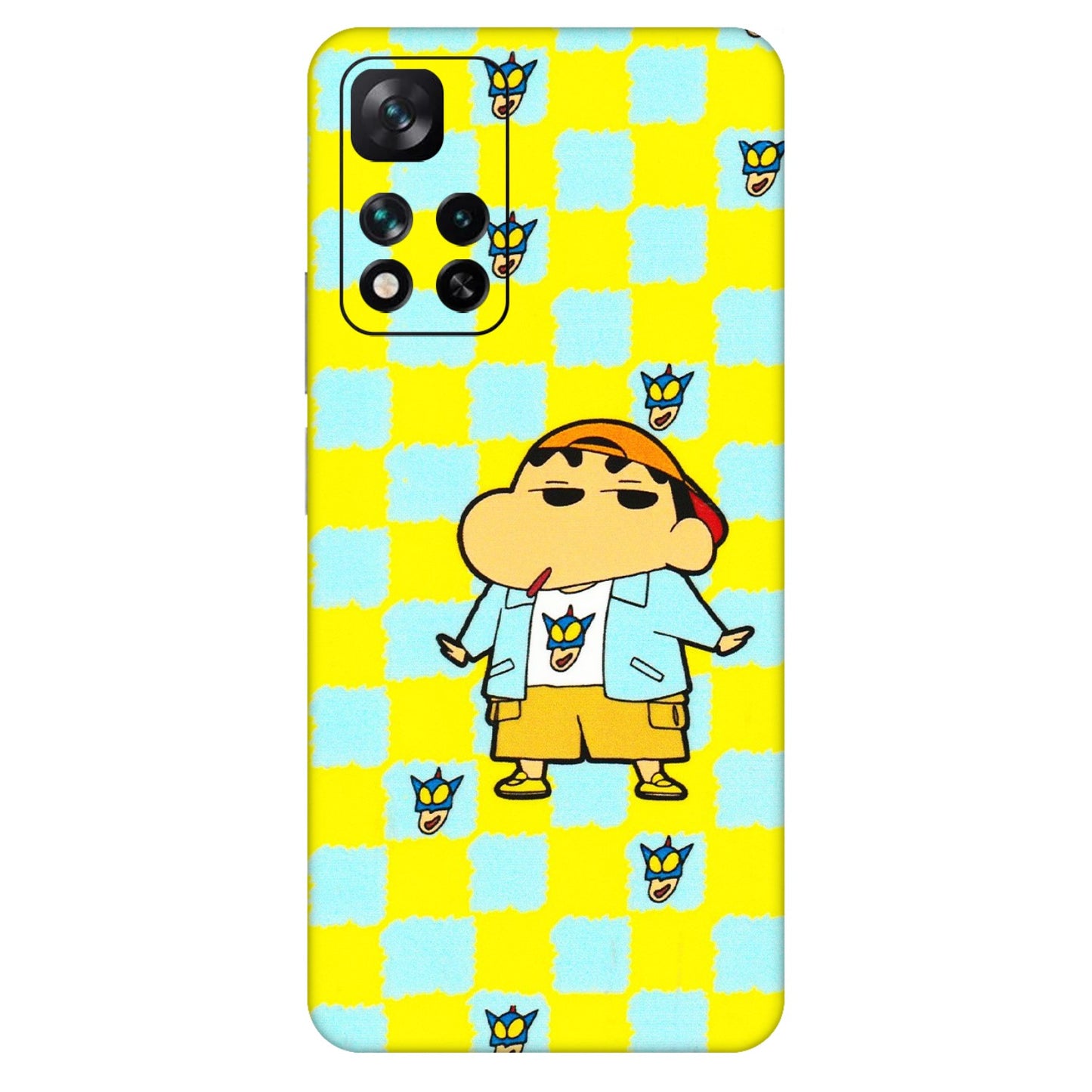 Xiaomi Redmi Phone Skins (All Models) - Yellow Blue Shinchan Cute - 3D Embossed Finish (L-221) Mi 11i 5G