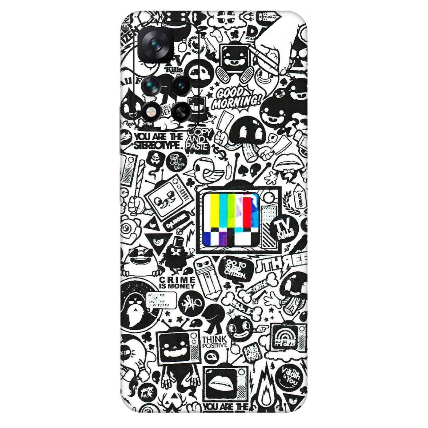 Xiaomi Redmi Phone Skins (All Models) - Doodles Positive Art - 3D Embossed Finish (L-263) Mi 11i 5G