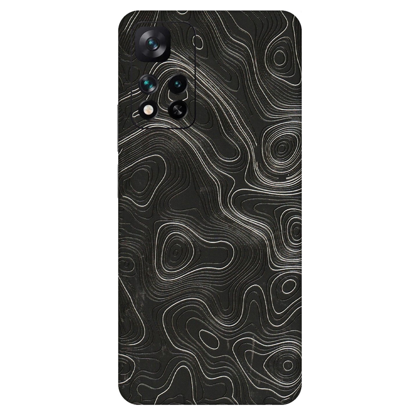 Xiaomi Redmi Phone Skins (All Models) - Abstract White Line Map - 3D Embossed Finish (L-269) Mi 11i 5G