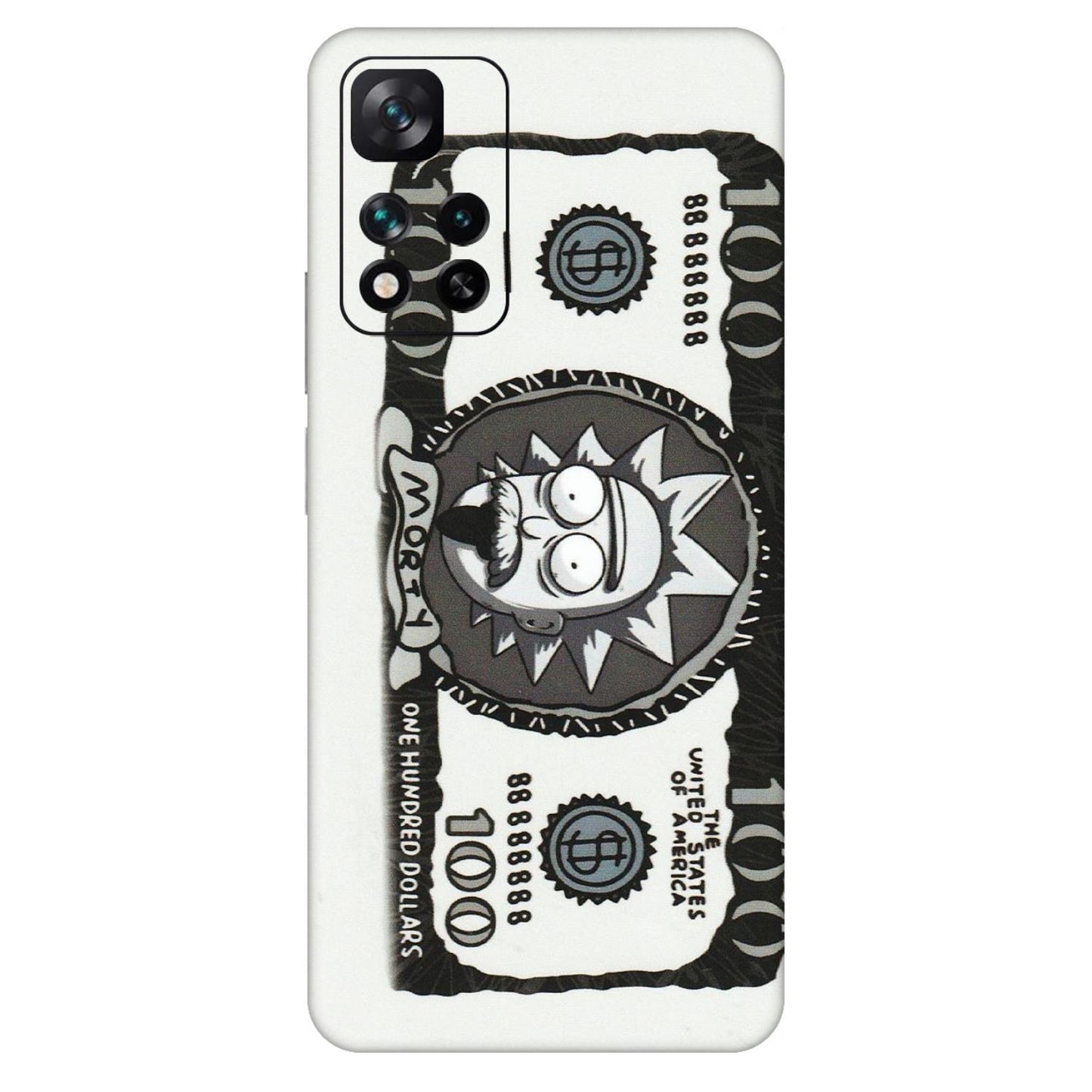 Xiaomi Redmi Phone Skins (All Models) - Rick And Morty Hundred Dollar Anime - Matte Finish (M-161) Mi 11i 5G