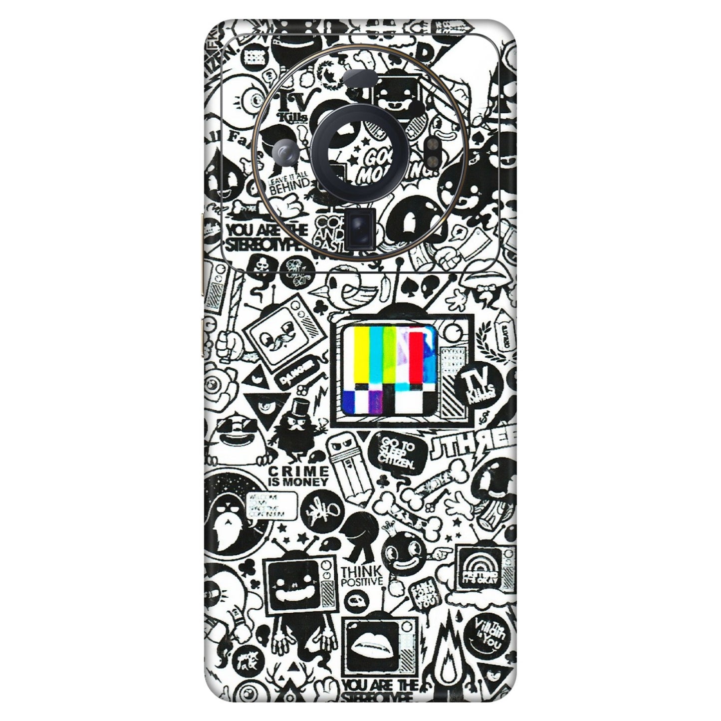 Xiaomi Redmi Phone Skins (All Models) - Doodles Positive Art - 3D Embossed Finish (L-263) Mi 12S Ultra 5G