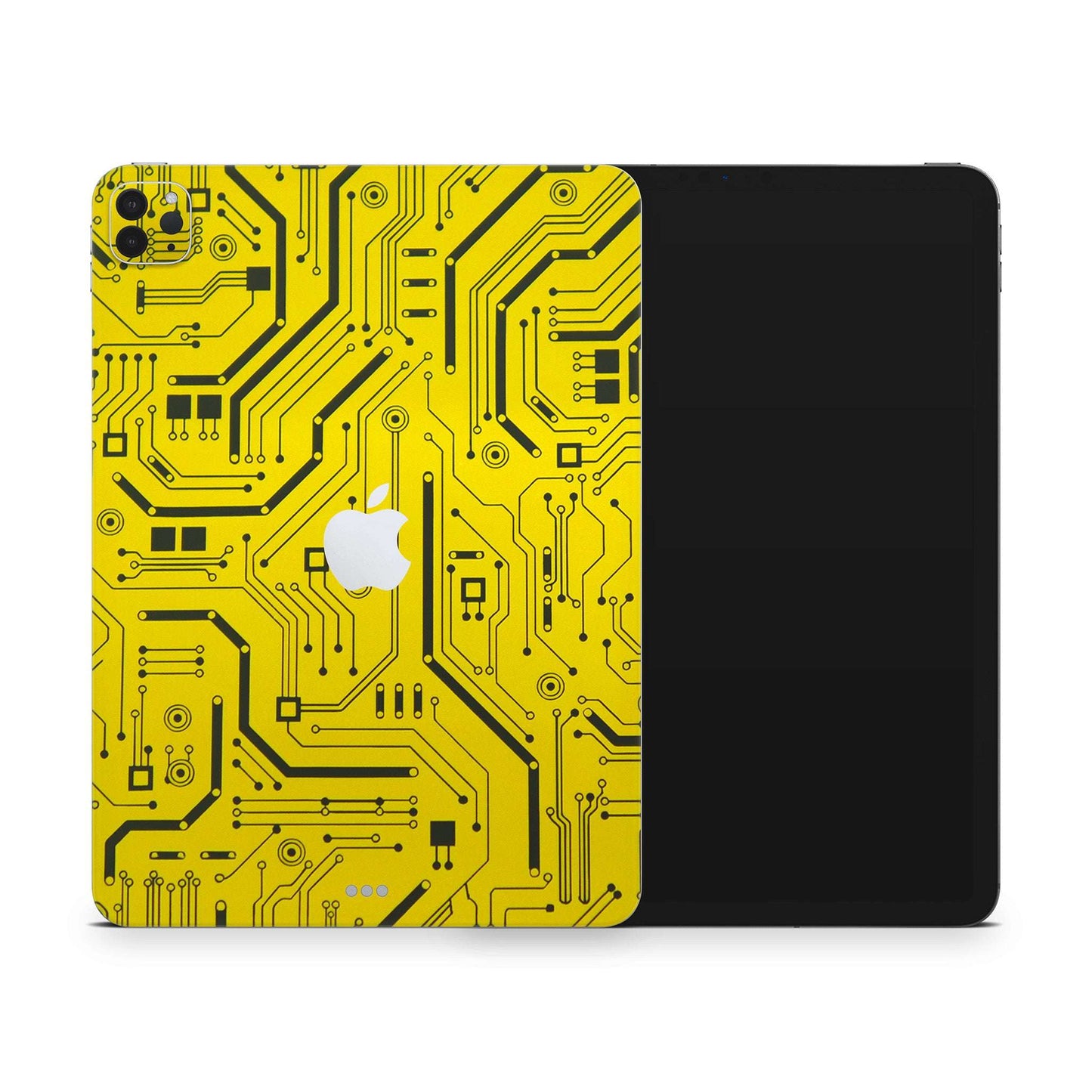 Yellow Tech Circuit Matte Finish i-Pad Skin