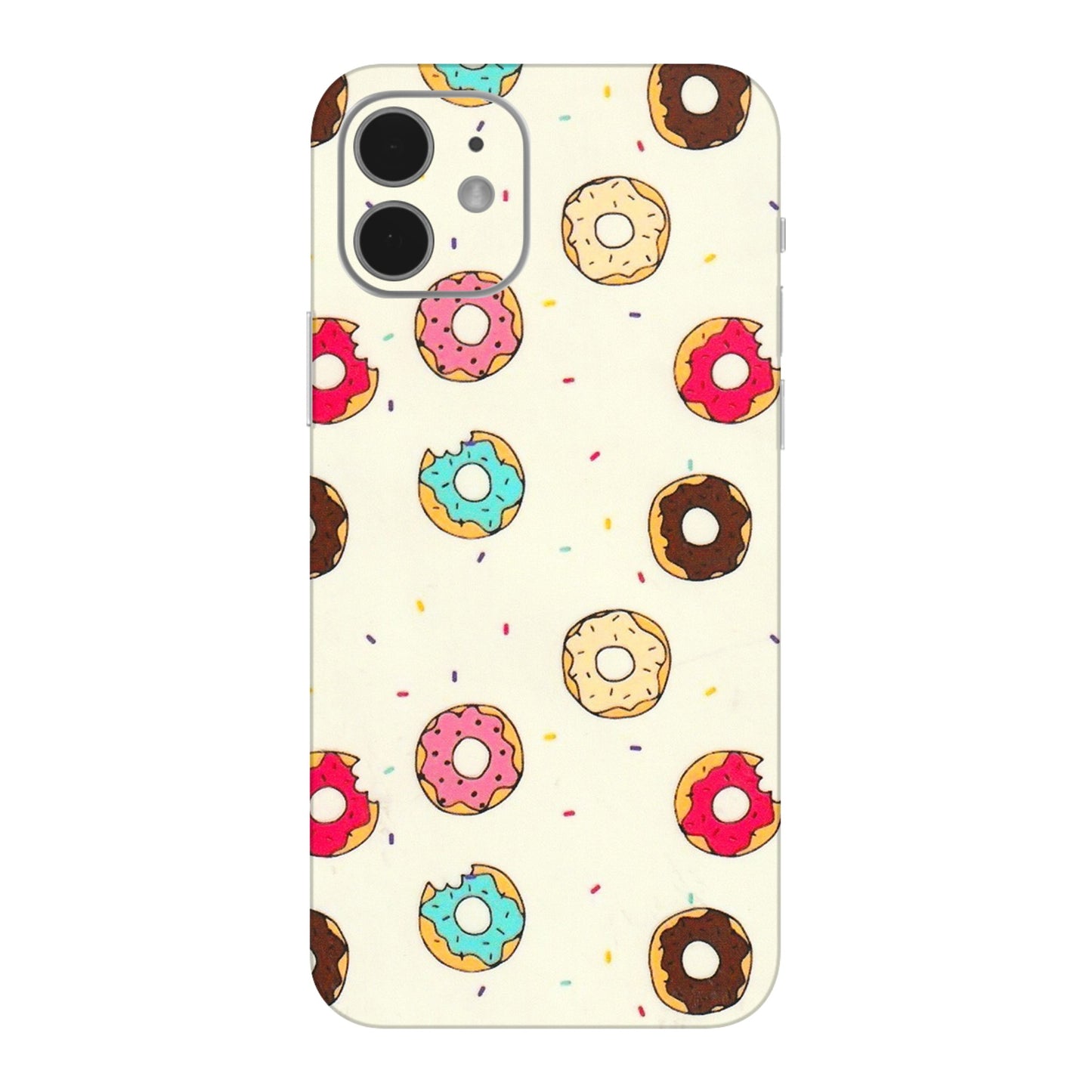 Apple iPhone Skins (All Models) - Mini Donuts Doodle Art - 3D Embossed Finish (L-122) iPhone 12
