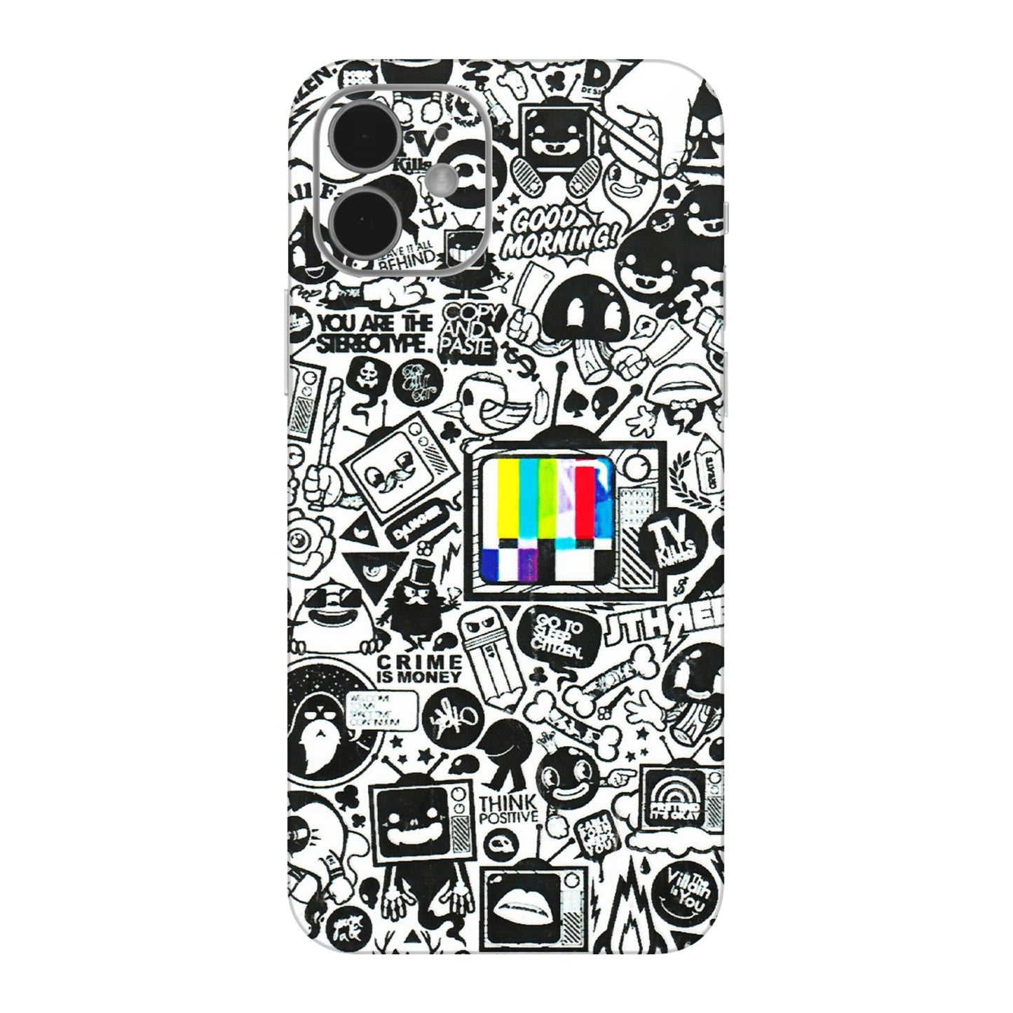 Apple iPhone Skins (All Models) - Doodles Positive Art - 3D Embossed Finish (L-263) iPhone 12