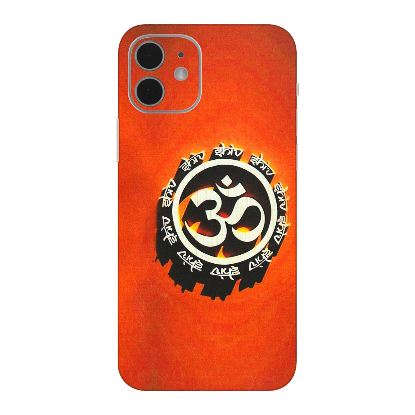 Apple iPhone Skins (All Models) - Aum Shiv Orange - 3D Embossed Finish (L-32) iPhone 12