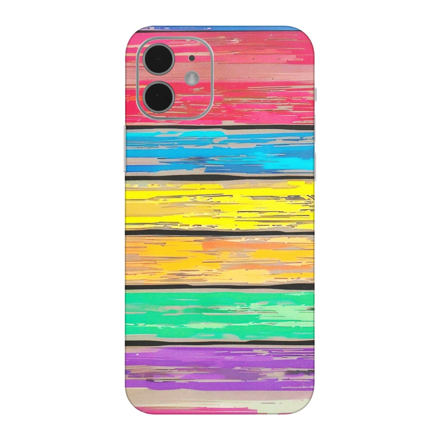 Apple iPhone Skins (All Models) - Multi Colour Wooden Wall - Matte Finish (M-96) iPhone 12