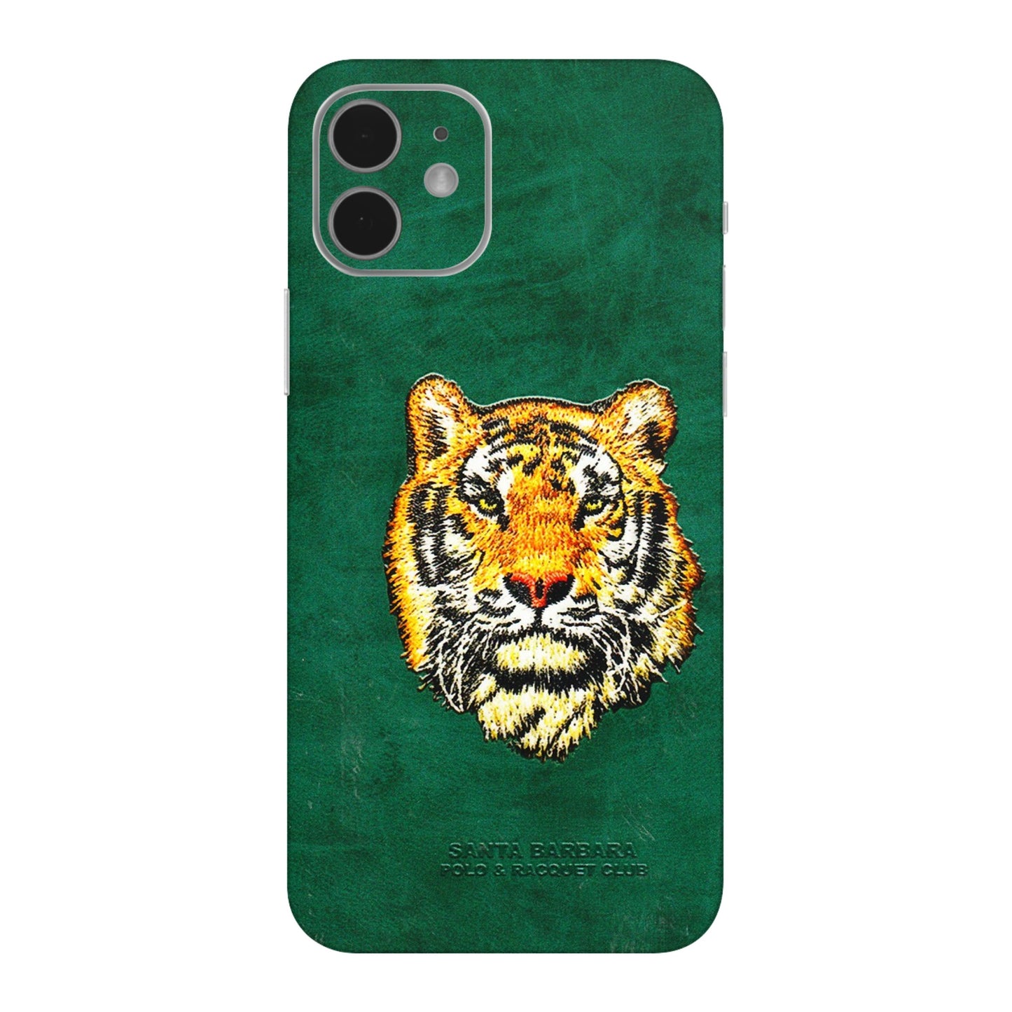 Apple iPhone Skins (All Models) - Leather Feel Tiger - 3D Embossed Finish (L-111) iPhone 12 Mini
