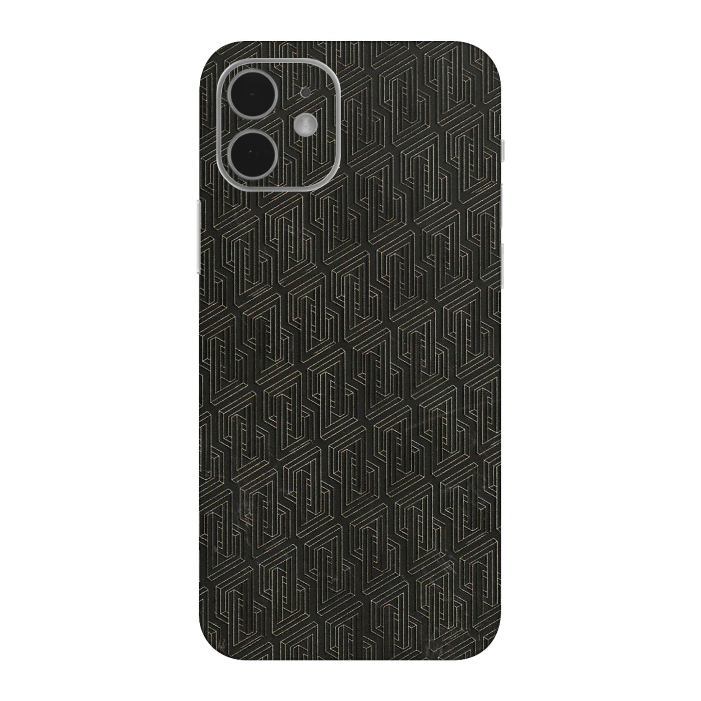 Apple iPhone Skins (All Models) - Black Abstract Pattern - 3D Embossed Finish (L-117) iPhone 12 Mini