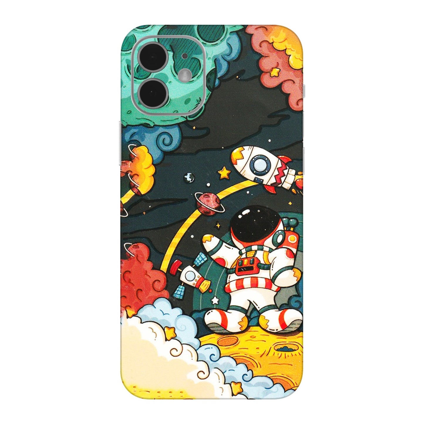 Apple iPhone Skins (All Models) - Astronauts & Spaceship - 3D Embossed Finish (L-145) iPhone 12 Mini