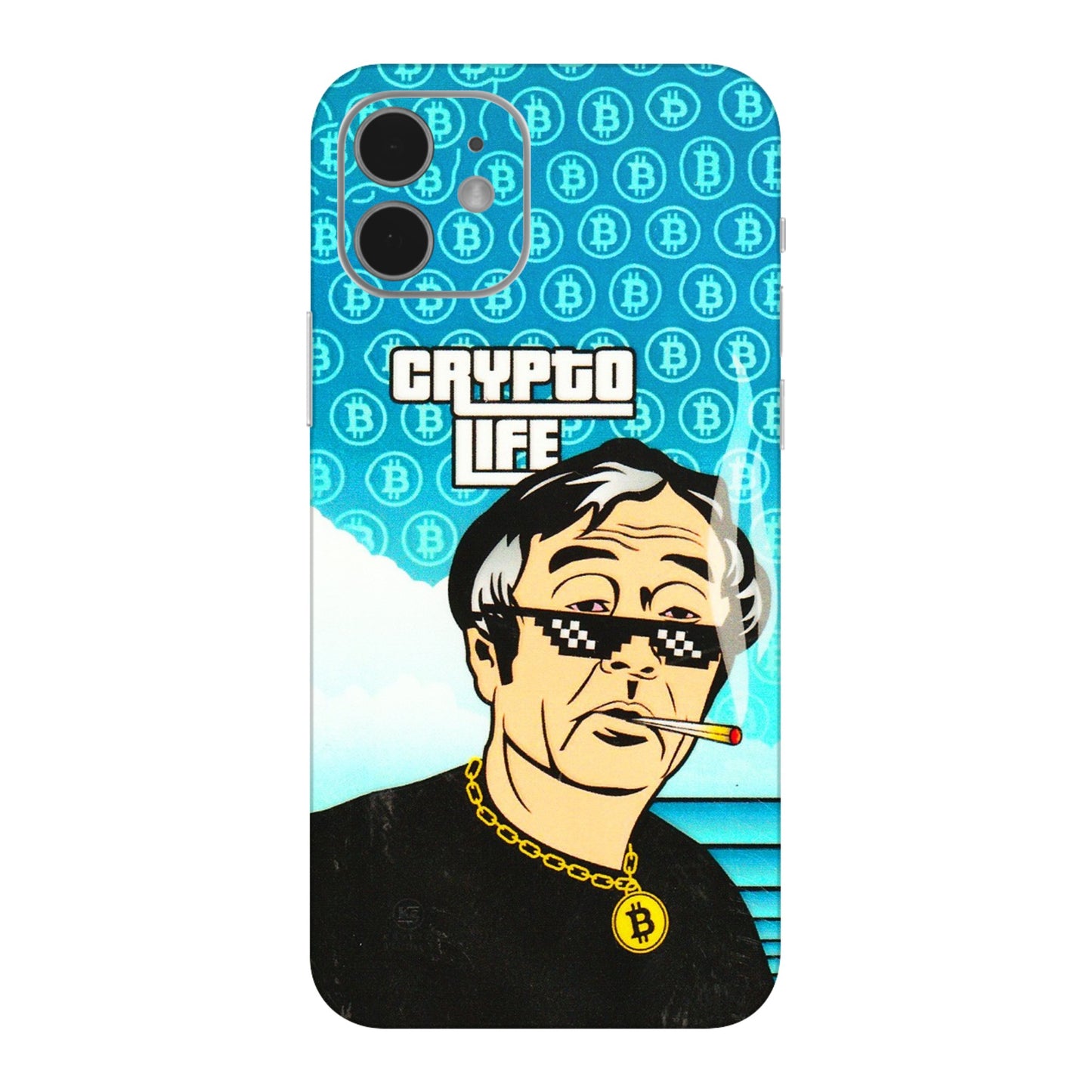 Apple iPhone Skins (All Models) - Crypto Thug Life - 3D Embossed Finish (L-179) iPhone 12 Mini