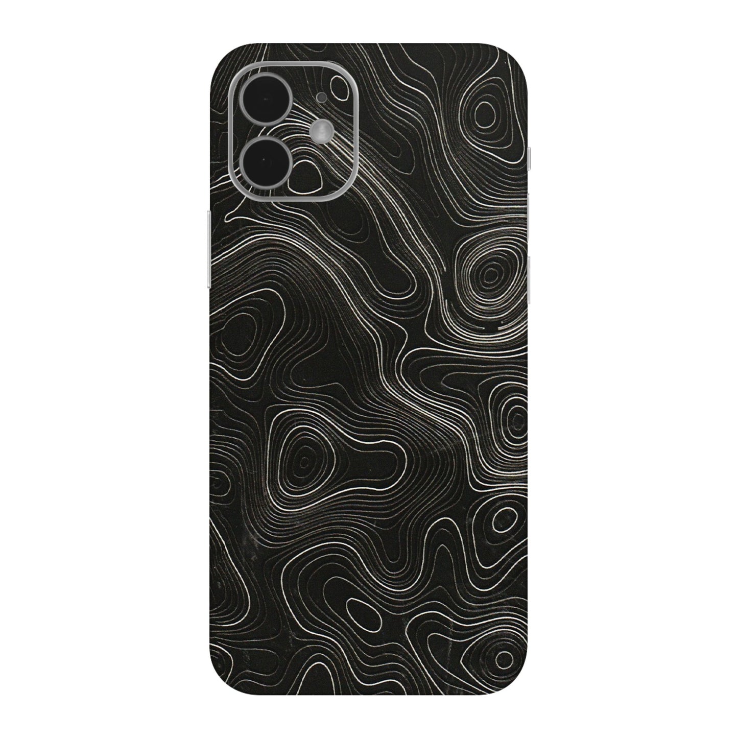 Apple iPhone Skins (All Models) - Black Swirl - 3D Embossed Finish (L-196) iPhone 12 Mini