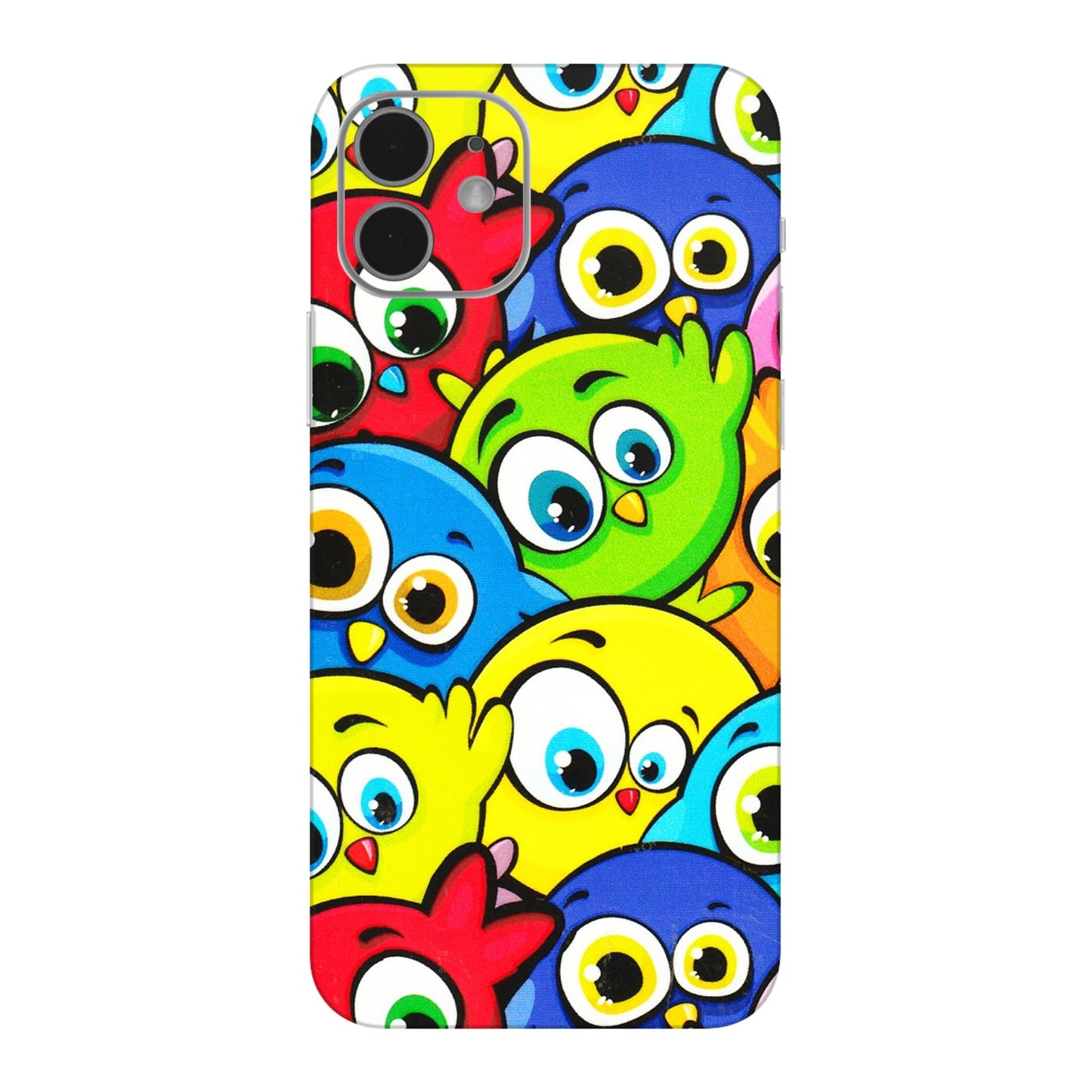 Apple iPhone Skins (All Models) - Cute Fluffy Birds - 3D Embossed Finish (L-213) iPhone 12 Mini