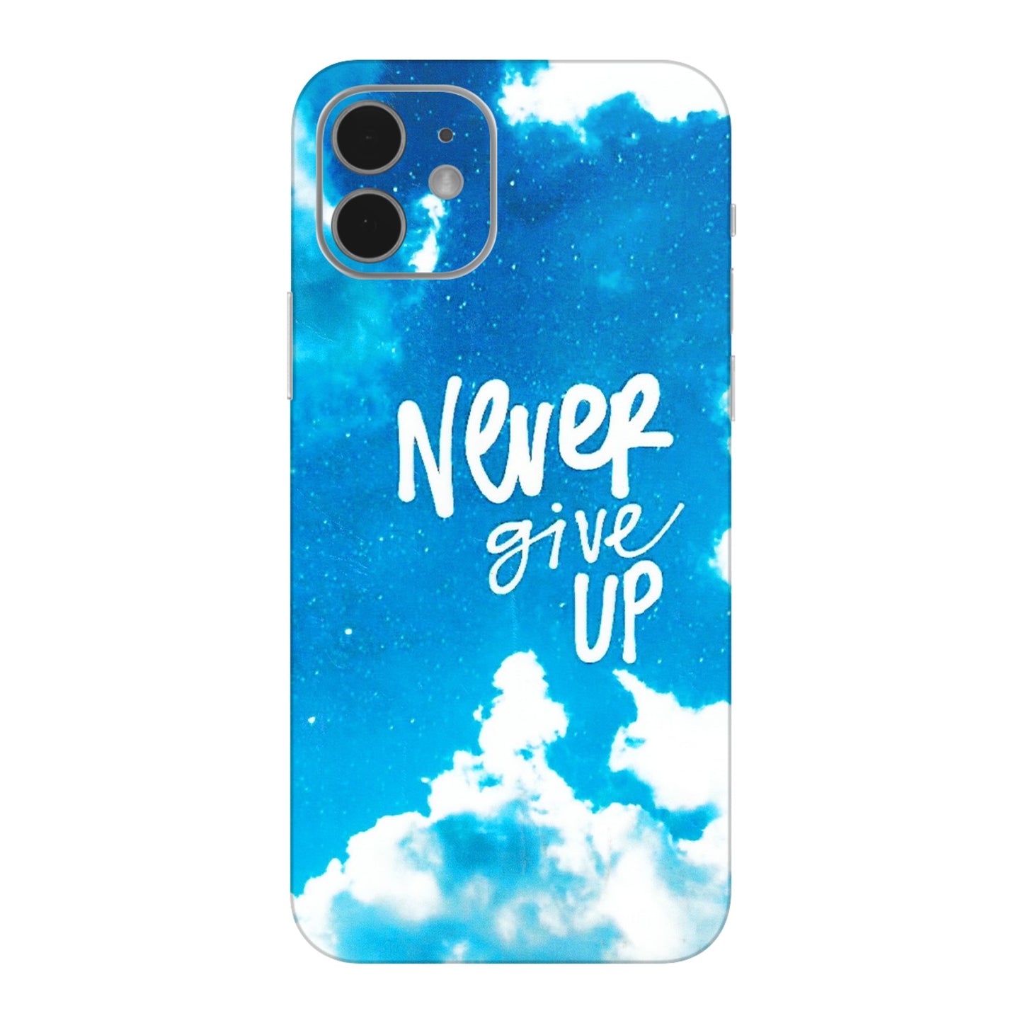 Apple iPhone Skins (All Models) - Never Give Up - 3D Embossed Finish (L-279) iPhone 12 Mini