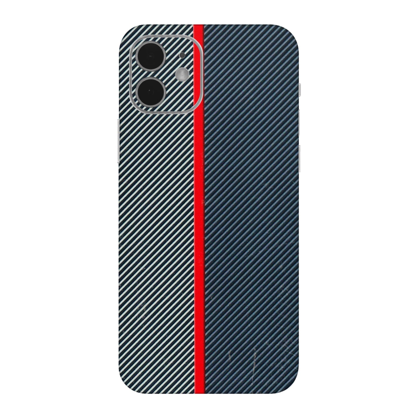 Apple iPhone Skins (All Models) - Blue Sober Lines - 3D Embossed Finish (L-305) iPhone 12 Mini