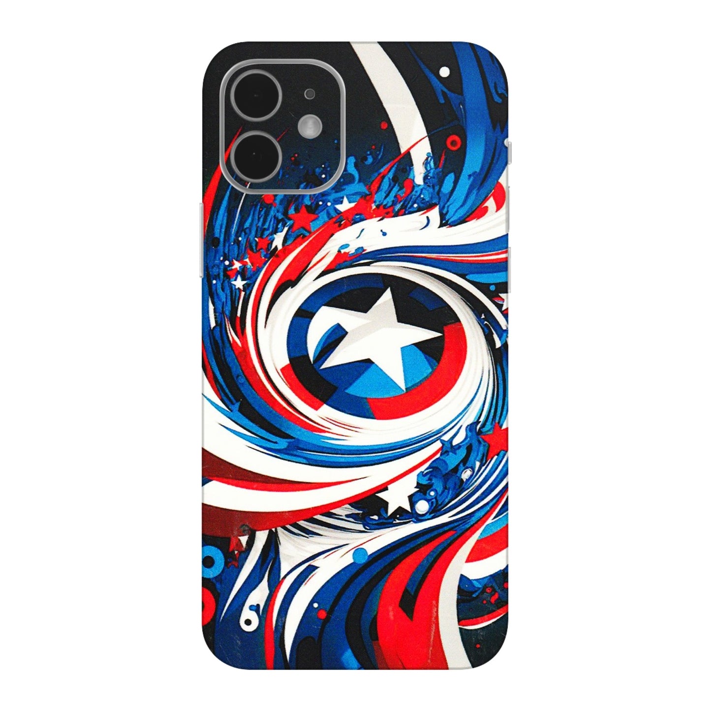 Apple iPhone Skins (All Models) - Captain America Logo - 3D Embossed Finish (L-307) iPhone 12 Mini