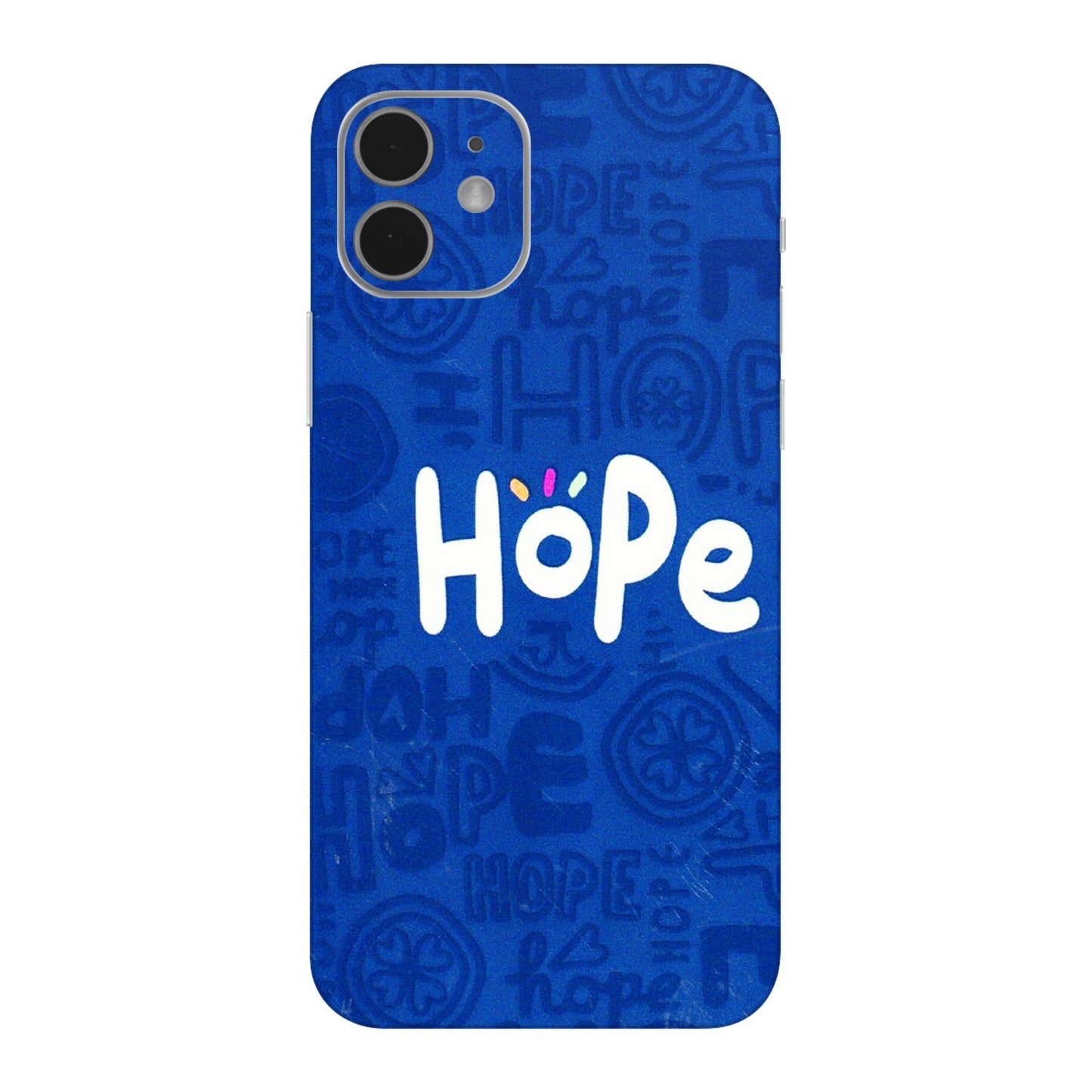 Apple iPhone Skins (All Models) - Hope Doodles Blue - 3D Embossed Finish (L-43) iPhone 12 Mini