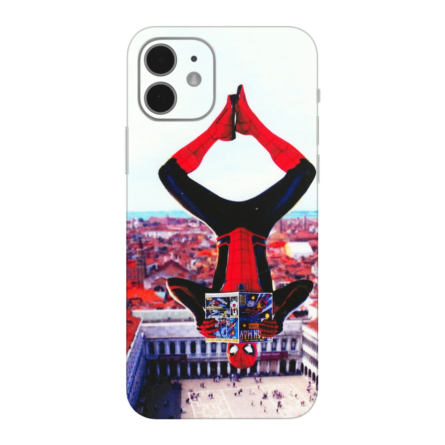 Apple iPhone Skins (All Models) - Spiderman Hanging - 3D Embossed Finish (L-53) iPhone 12 Mini