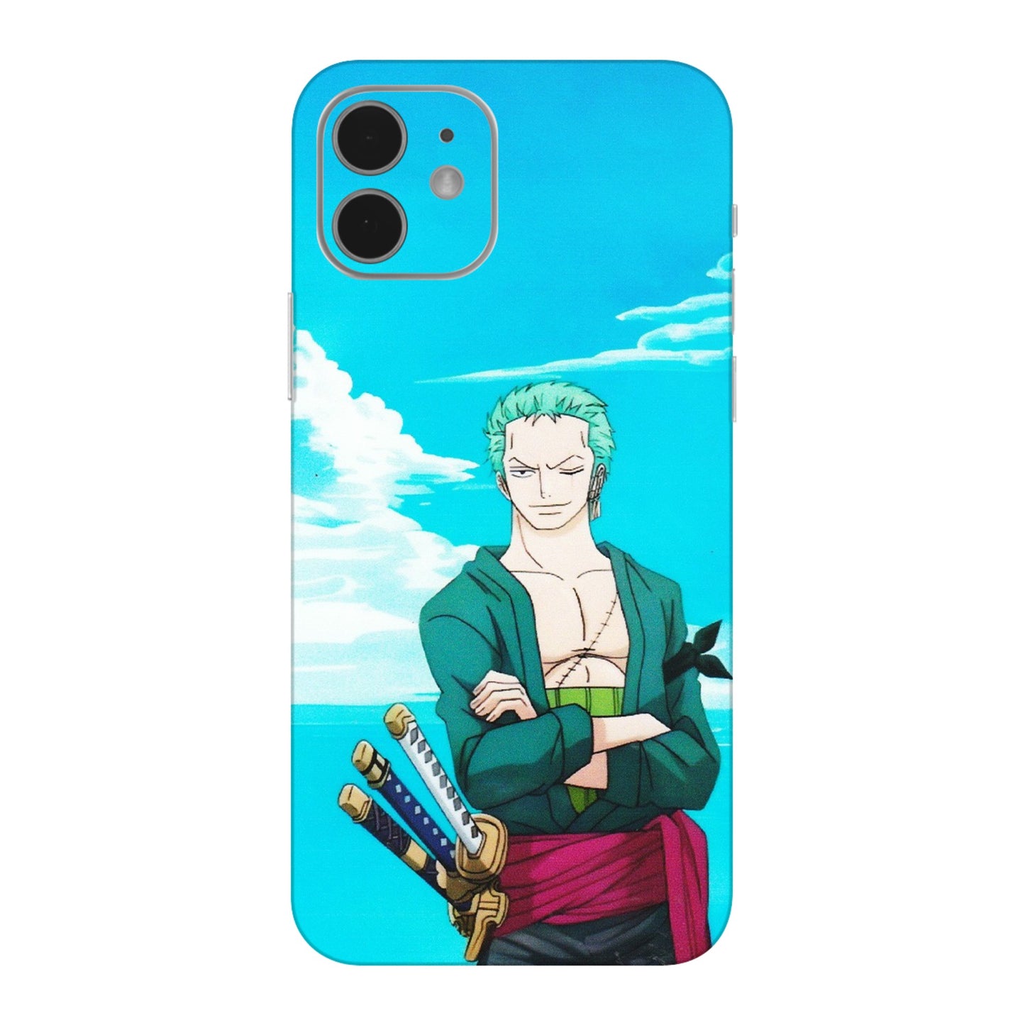 Apple iPhone Skins (All Models) - Cool Swordman Zoro Anime - Matte Finish (M-143) iPhone 12 Mini