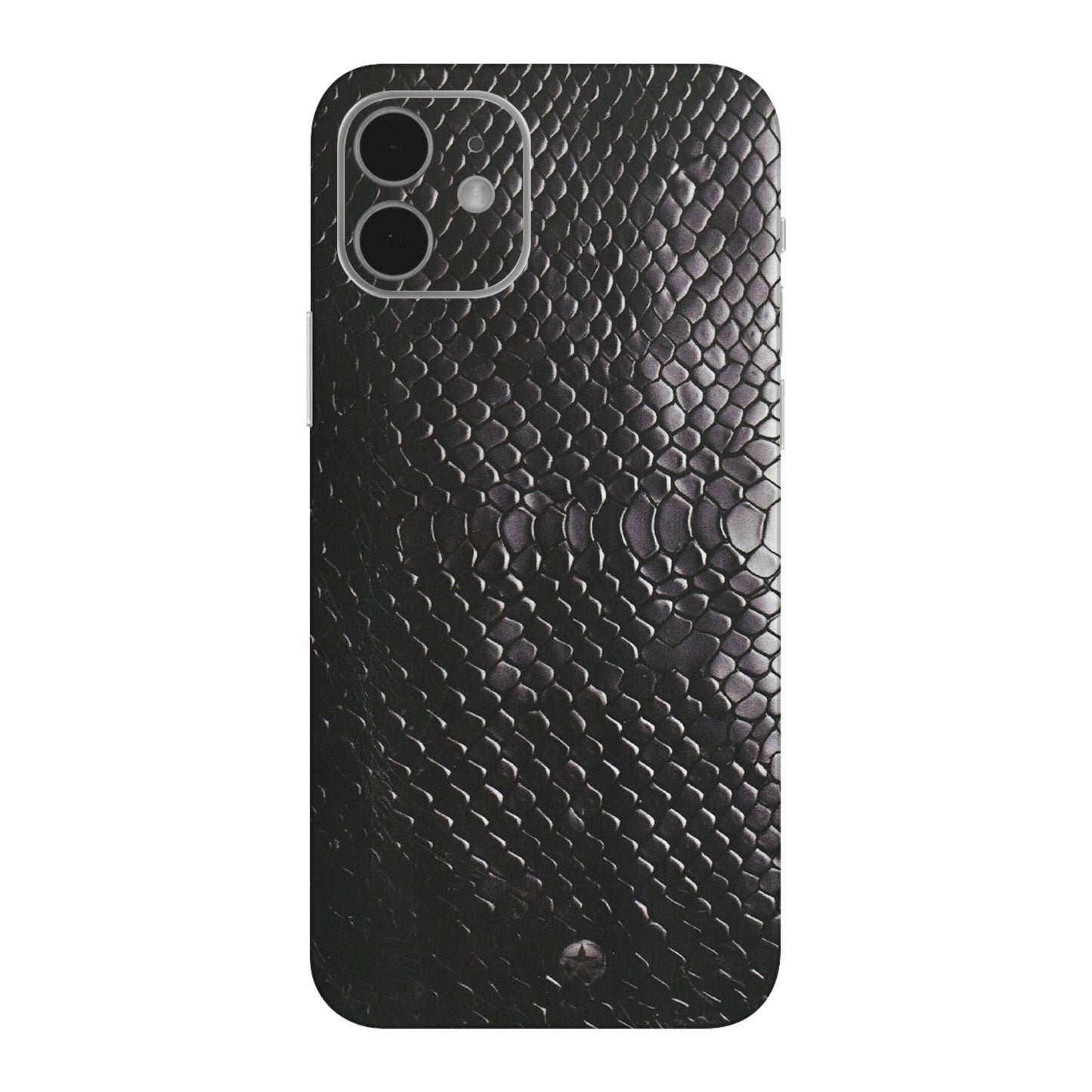 Apple iPhone Skins (All Models) - Black Snack Leather - Matte Finish (M-147) iPhone 12 Mini