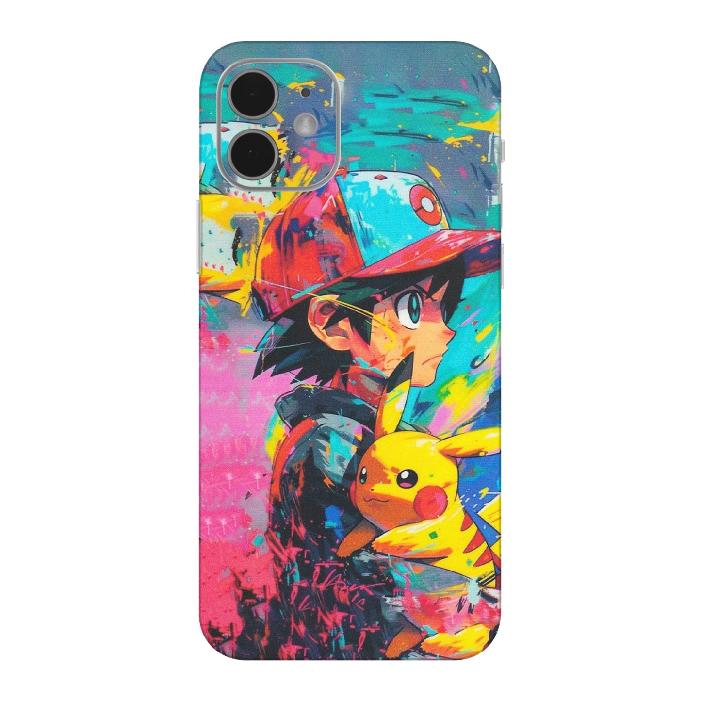 Apple iPhone Skins (All Models) - Ash & Pikachu - Matte Finish (M-26) iPhone 12 Mini