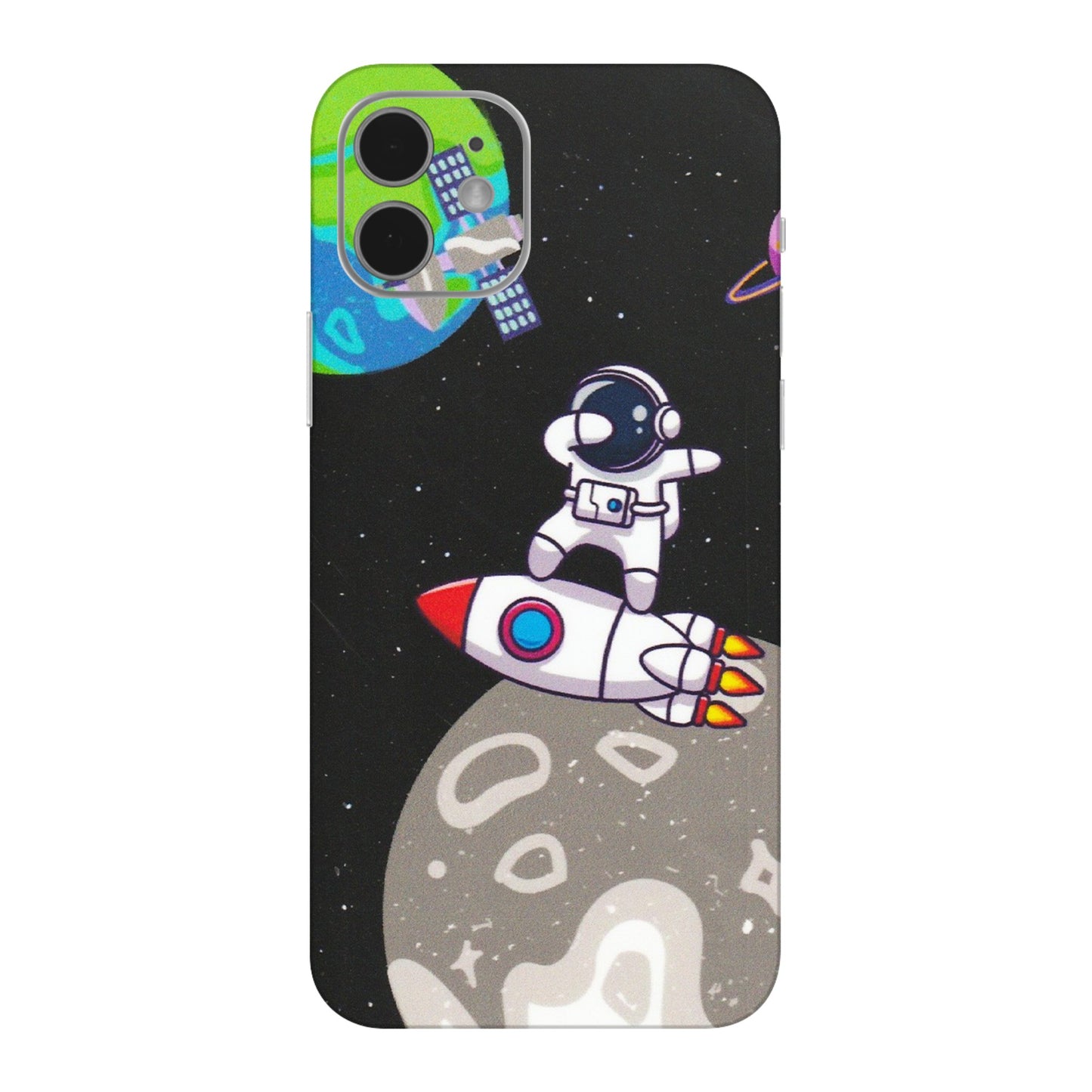Apple iPhone Skins (All Models) - Astronaut Vibing Toon Running - Matte Finish (M-39) iPhone 12 Mini