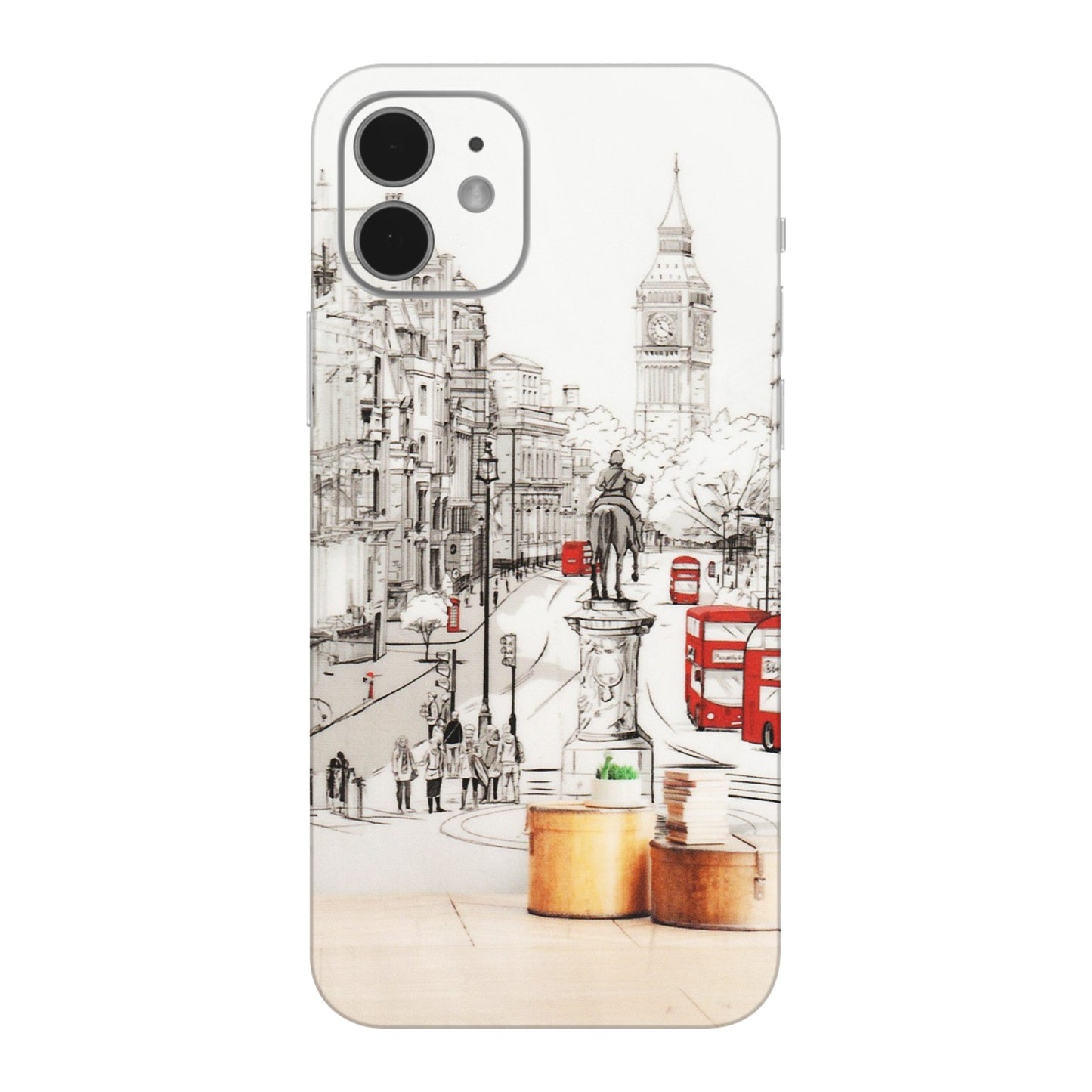 Apple iPhone Skins (All Models) - London Street - Transparent Finish (T-02) iPhone 12 Mini