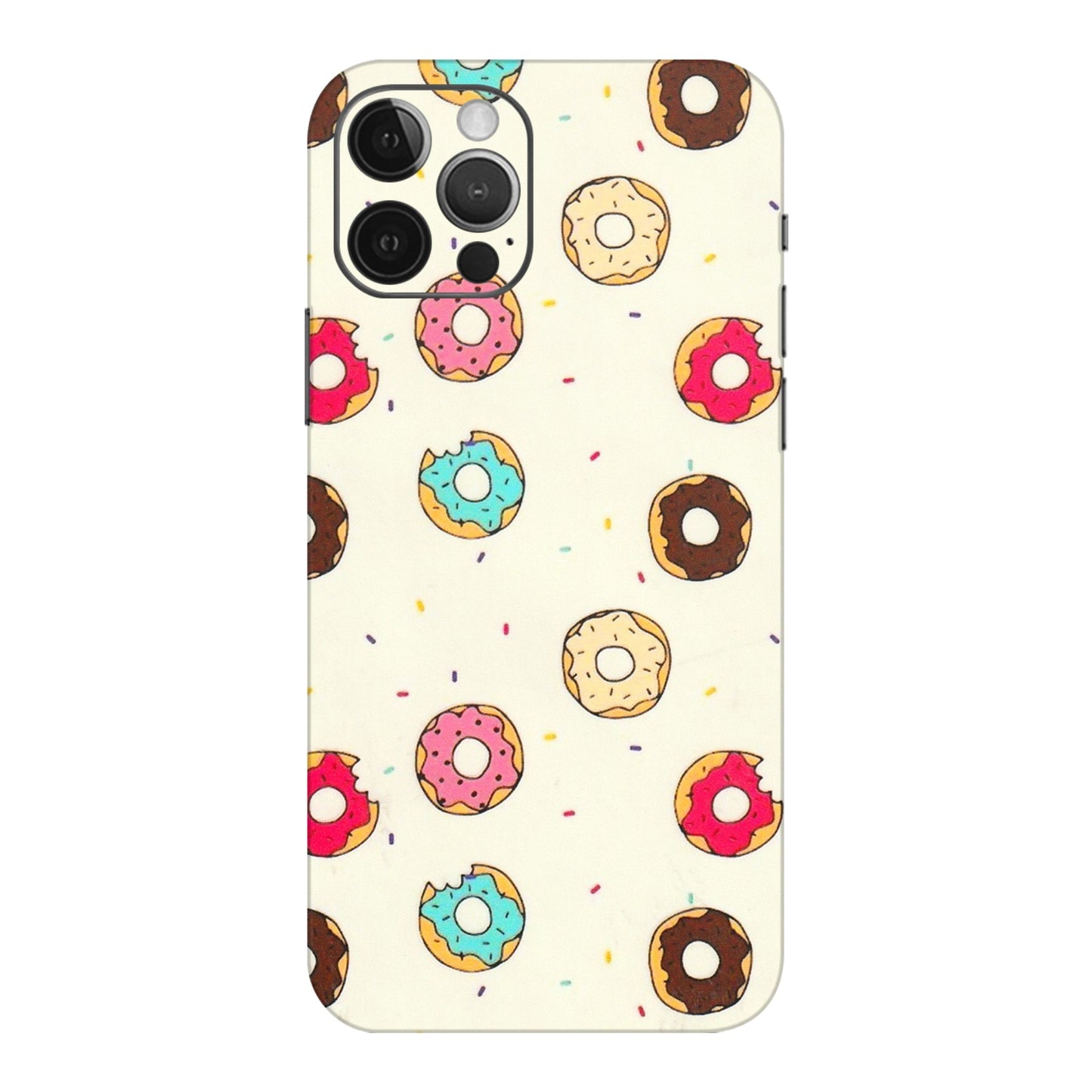 Apple iPhone Skins (All Models) - Mini Donuts Doodle Art - 3D Embossed Finish (L-122) iPhone 12 Pro
