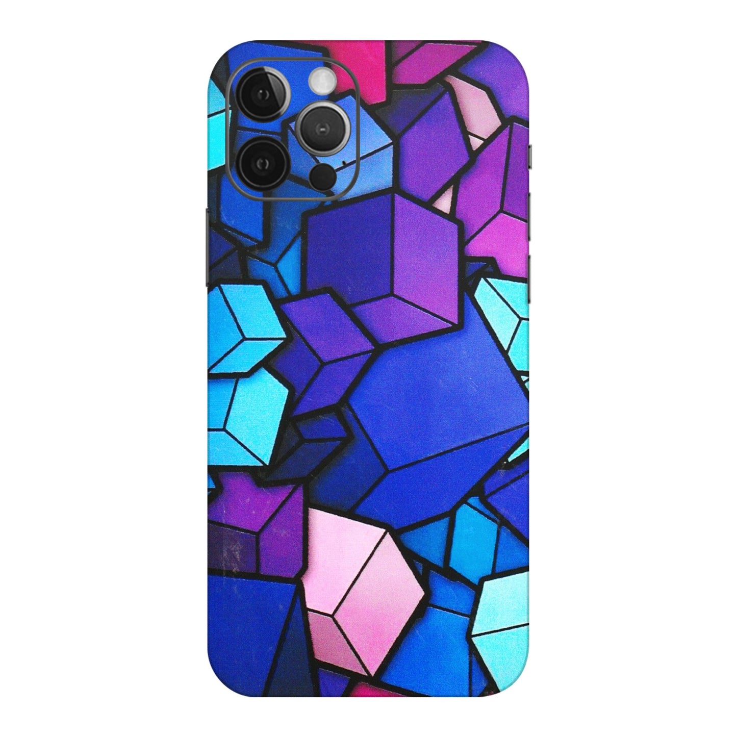 Apple iPhone Skins (All Models) - Cube Doodle - 3D Embossed Finish (L-141) iPhone 12 Pro