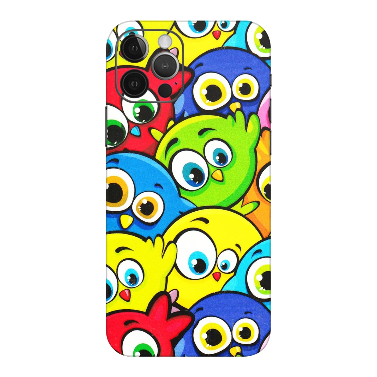 Apple iPhone Skins (All Models) - Cute Fluffy Birds - 3D Embossed Finish (L-213) iPhone 12 Pro