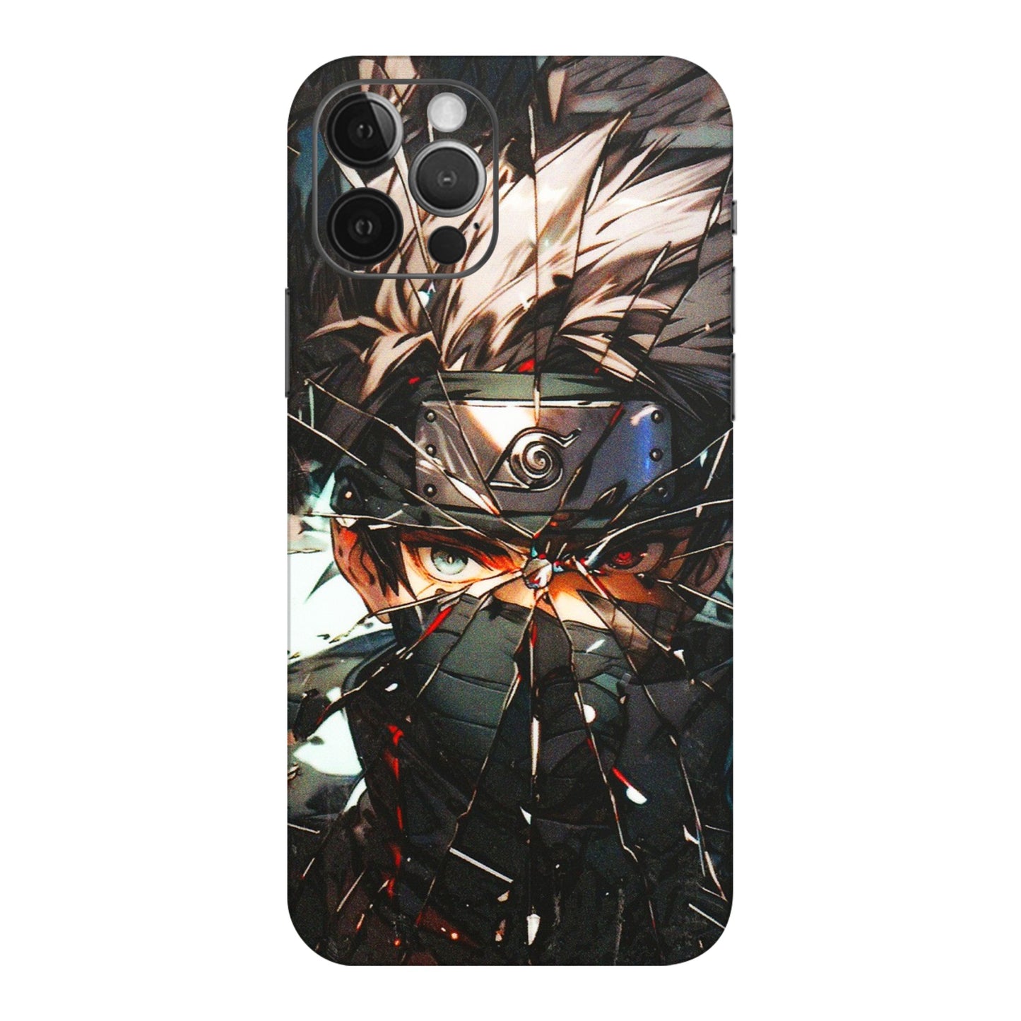 Apple iPhone Skins (All Models) - Kakashi Shattered Glass Effect - 3D Embossed Finish (L-237) iPhone 12 Pro
