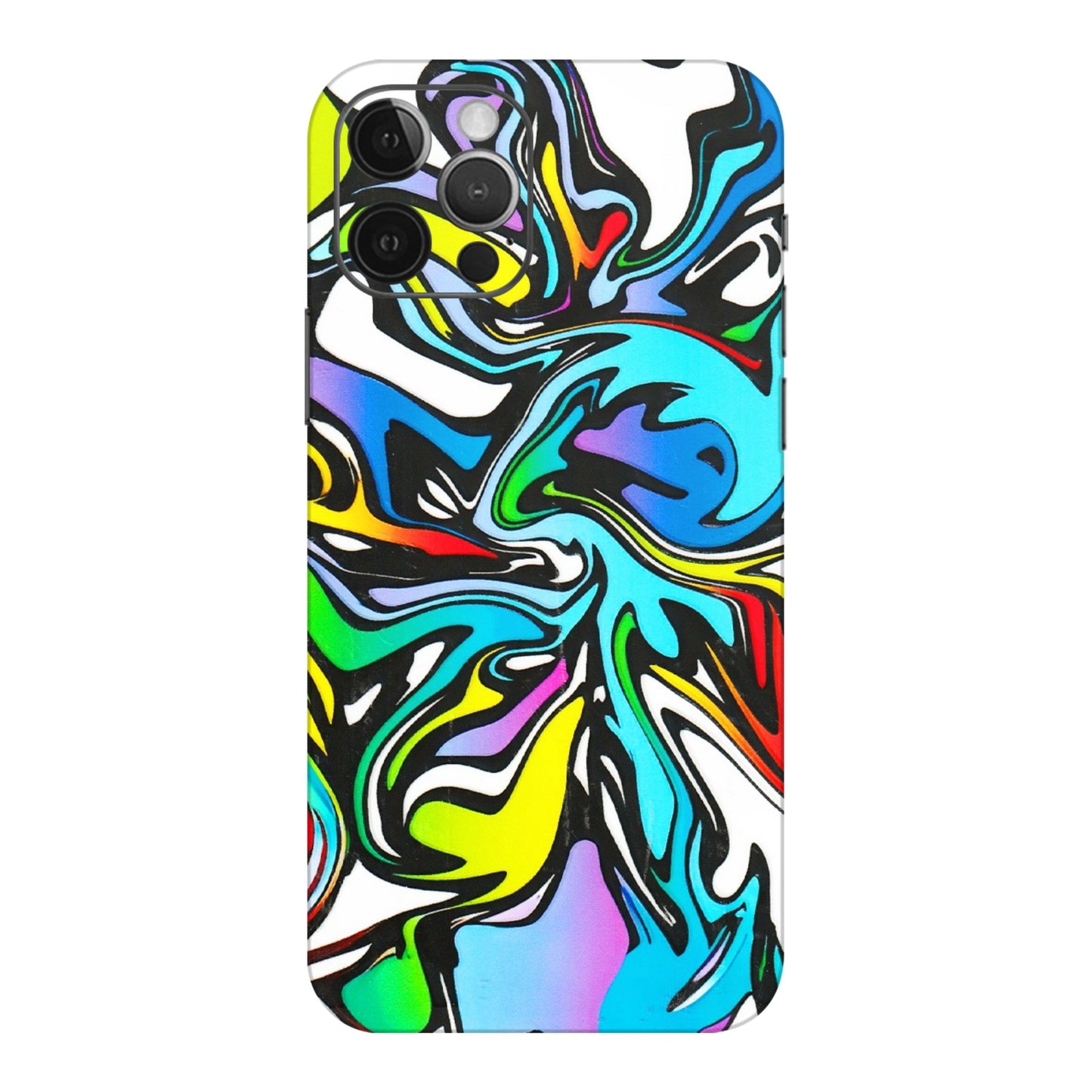 Apple iPhone Skins (All Models) - Abstract Colour Paints - 3D Embossed Finish (L-271) iPhone 12 Pro