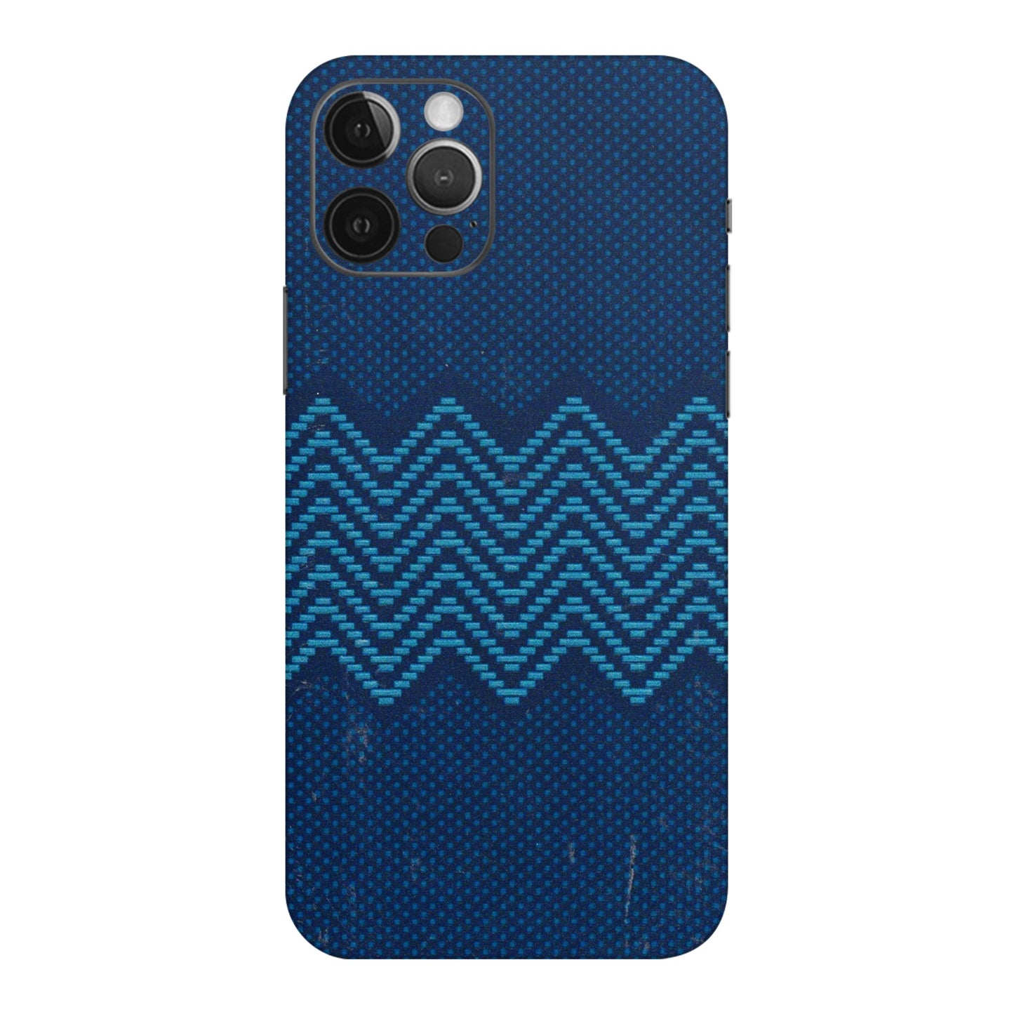Apple iPhone Skins (All Models) - Blue Sober Waves - 3D Embossed Finish (L-306) iPhone 12 Pro
