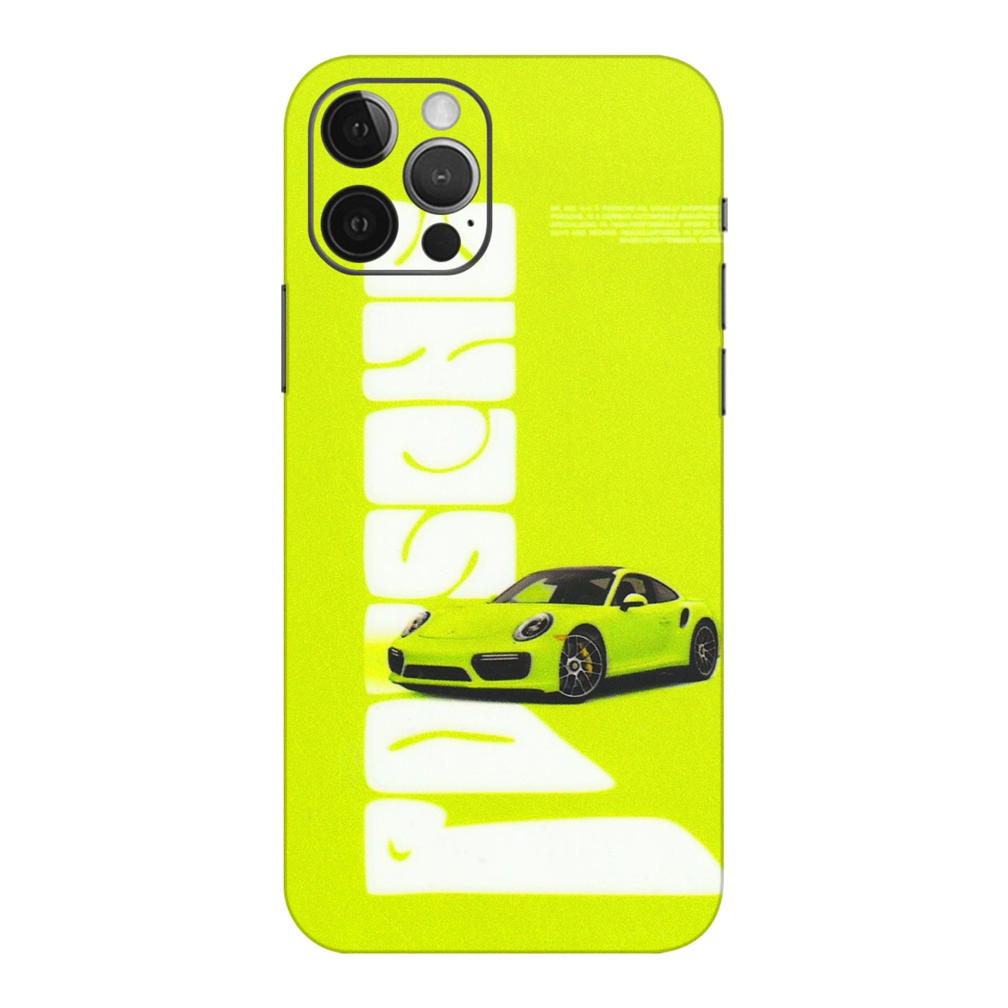 Apple iPhone Skins (All Models) - Lime Green Porche - 3D Embossed Finish (L-30) iPhone 12 Pro