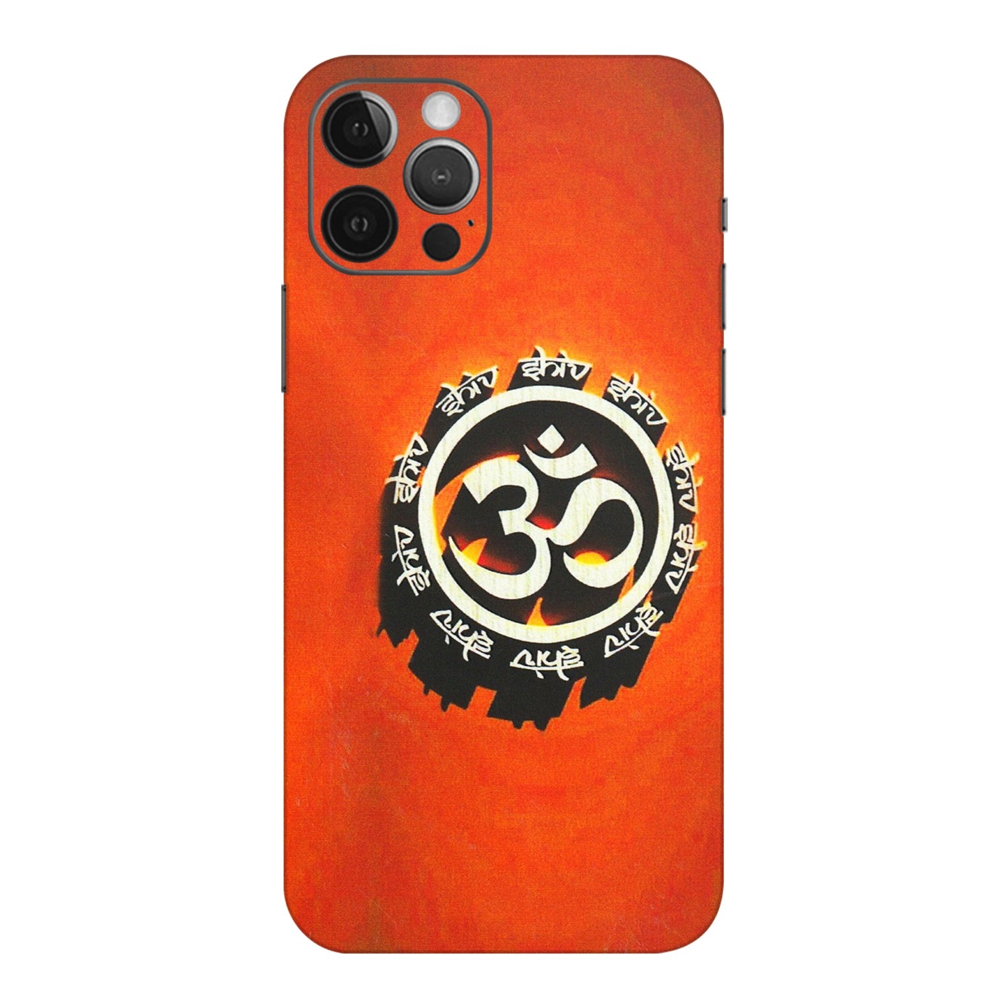 Apple iPhone Skins (All Models) - Aum Shiv Orange - 3D Embossed Finish (L-32) iPhone 12 Pro