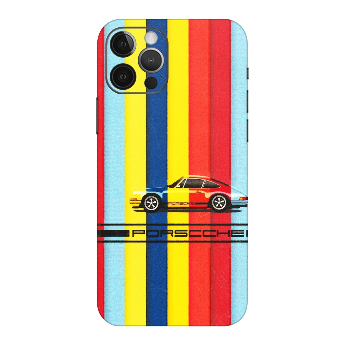 Apple iPhone Skins (All Models) - Multicolour Porche - 3D Embossed Finish (L-39) iPhone 12 Pro